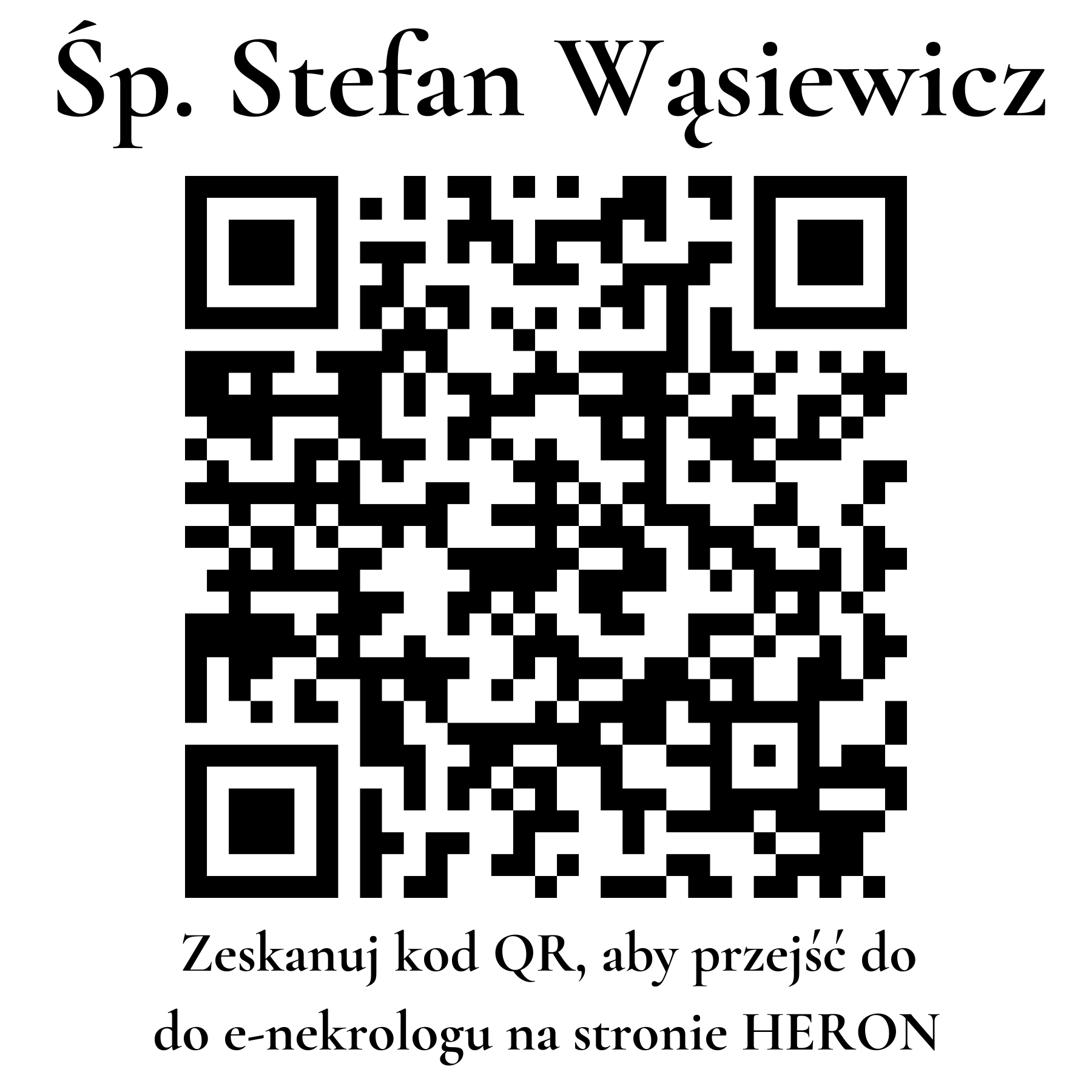 Kod QR do nekrologu Stefan Wąsiewicz