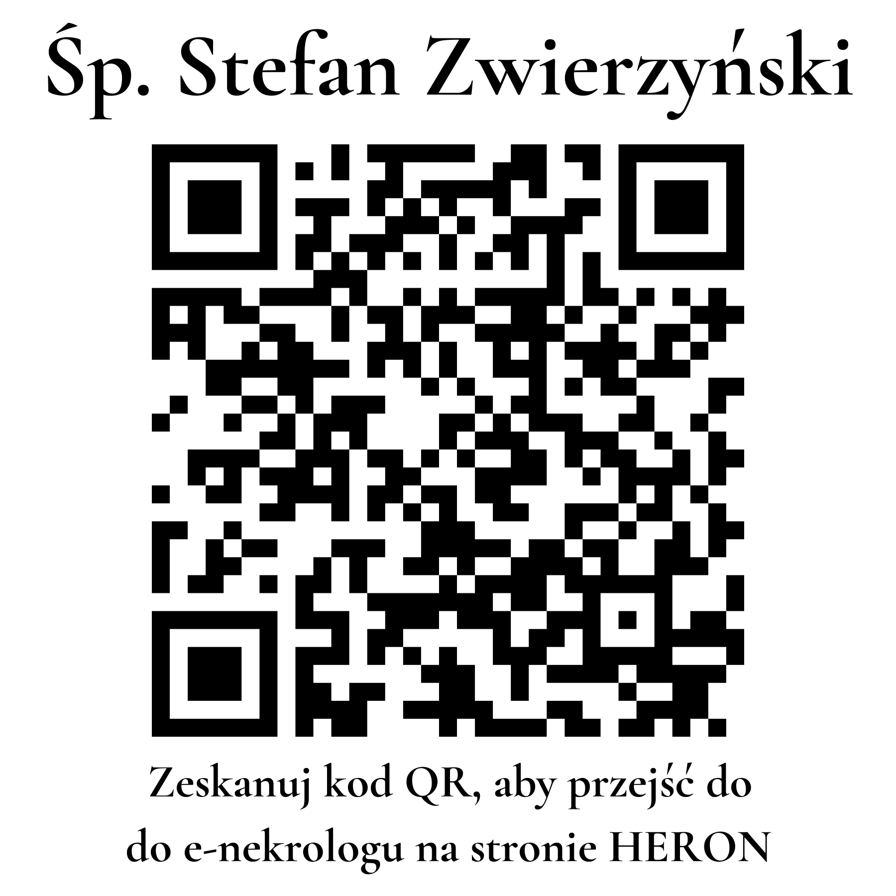 Kod QR do nekrologu Stefan Zwierzyński
