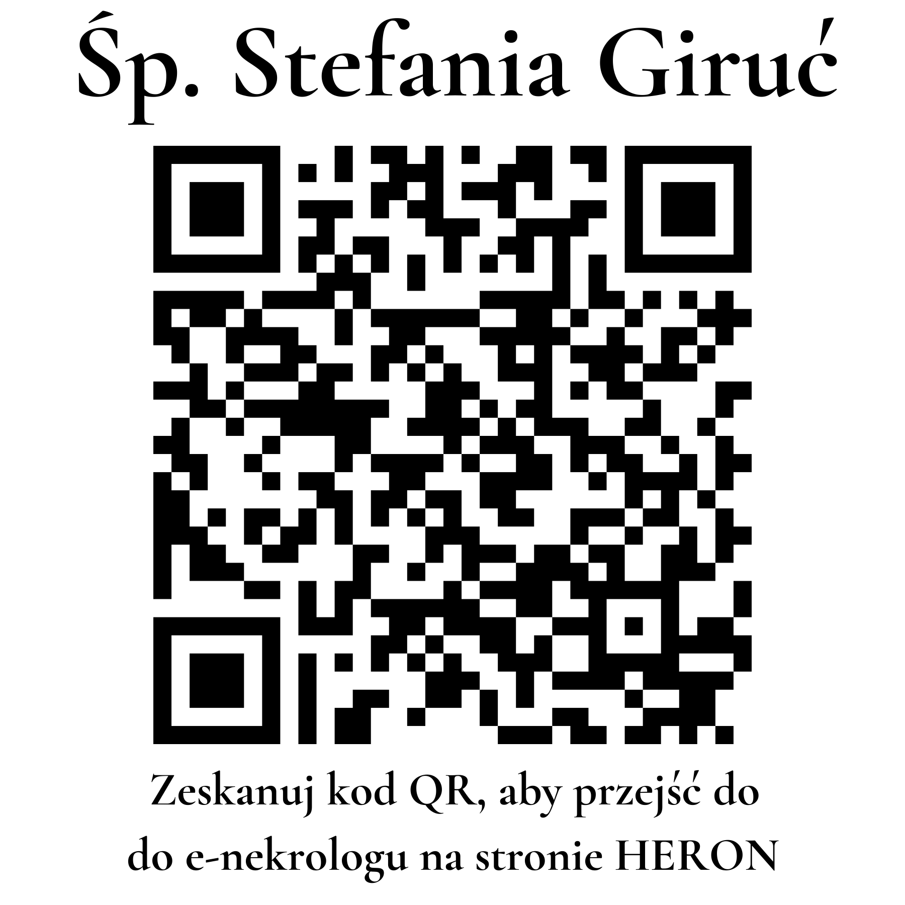 Kod QR do nekrologu Stefania Giruć