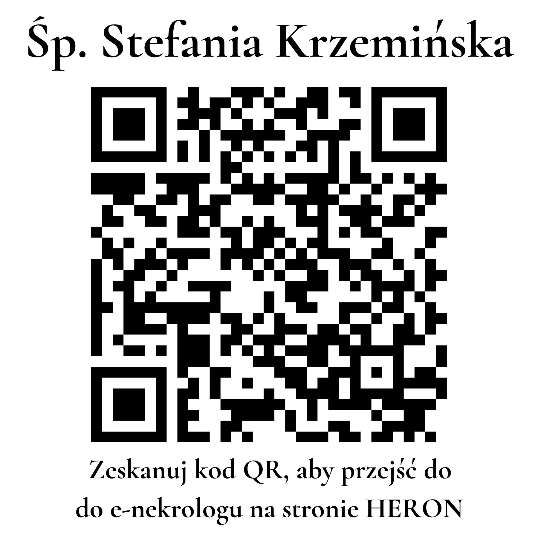 Kod QR do nekrologu Stefania Krzemińska