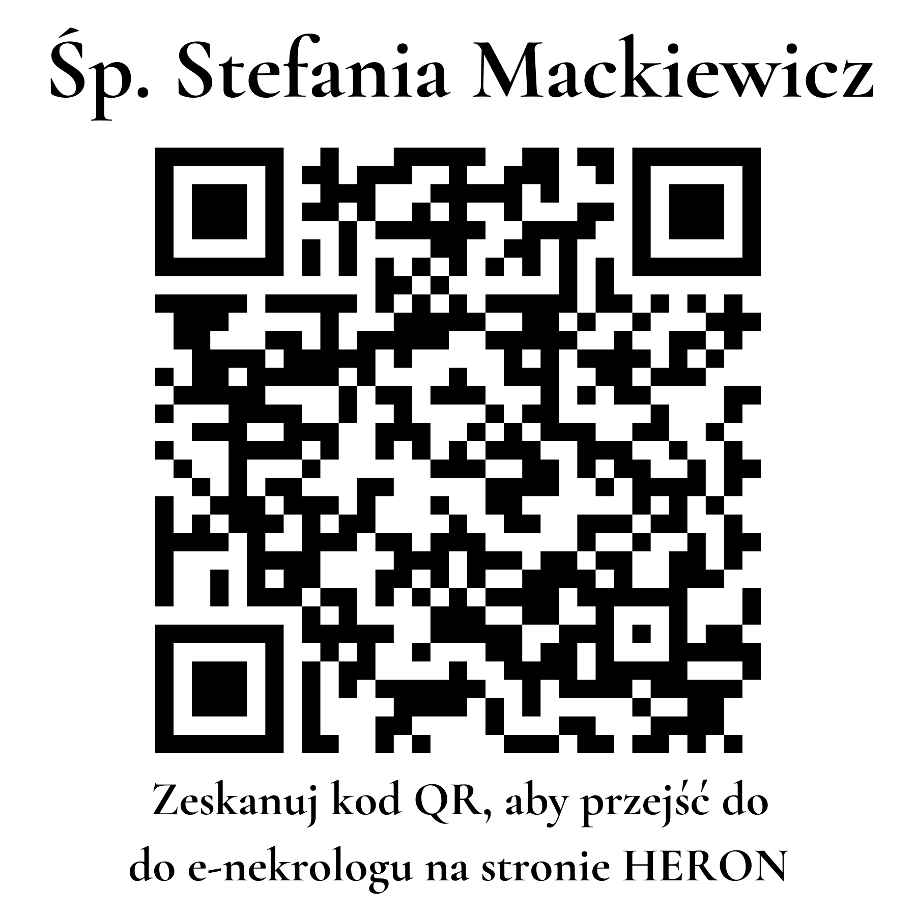 Kod QR do nekrologu Stefania Mackiewicz