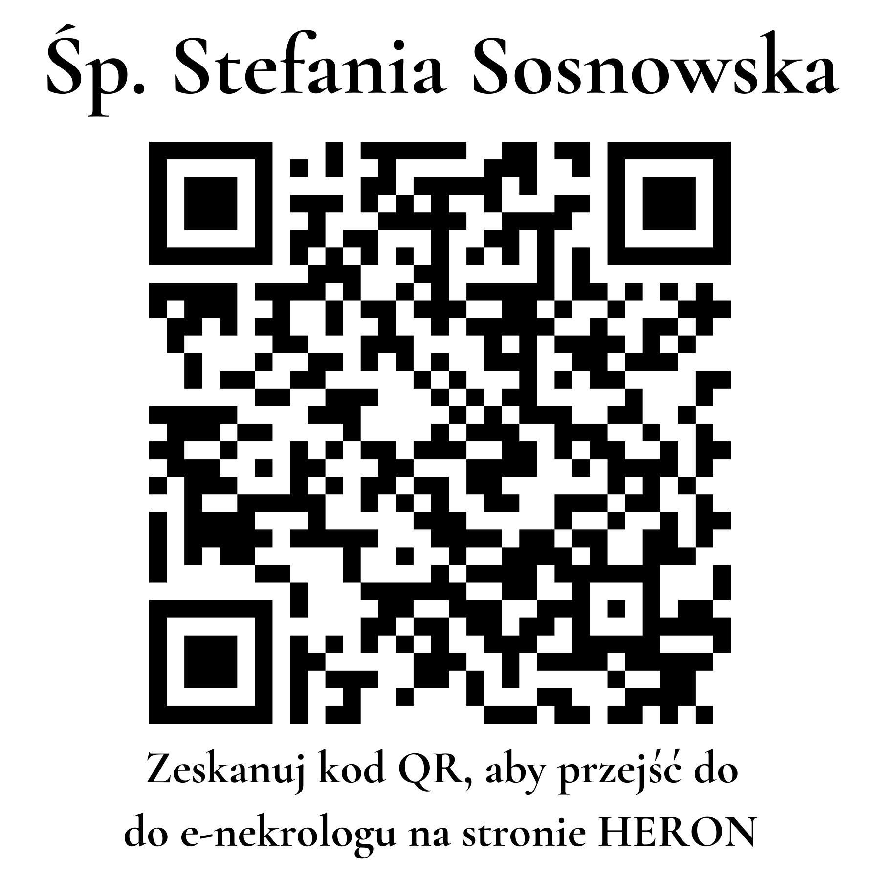 Kod QR do nekrologu Stefania Sosnowska