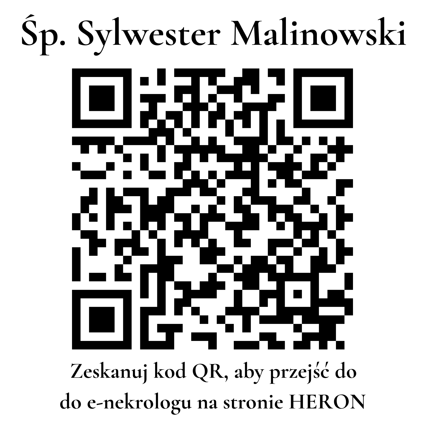 Kod QR do nekrologu Sylwester Malinowski