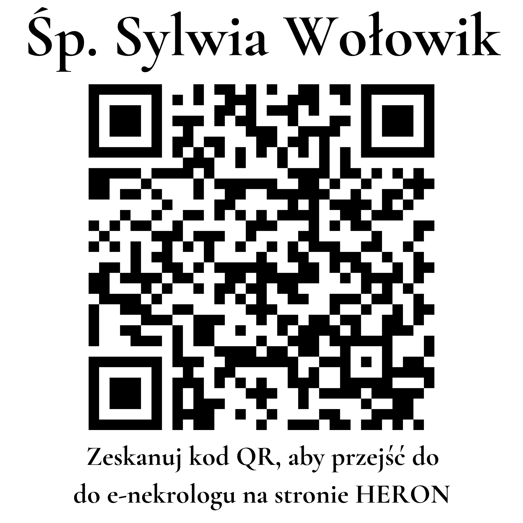 Kod QR do nekrologu Sylwia Wołowik Kod QR do nekrologu Sylwia Wołowik