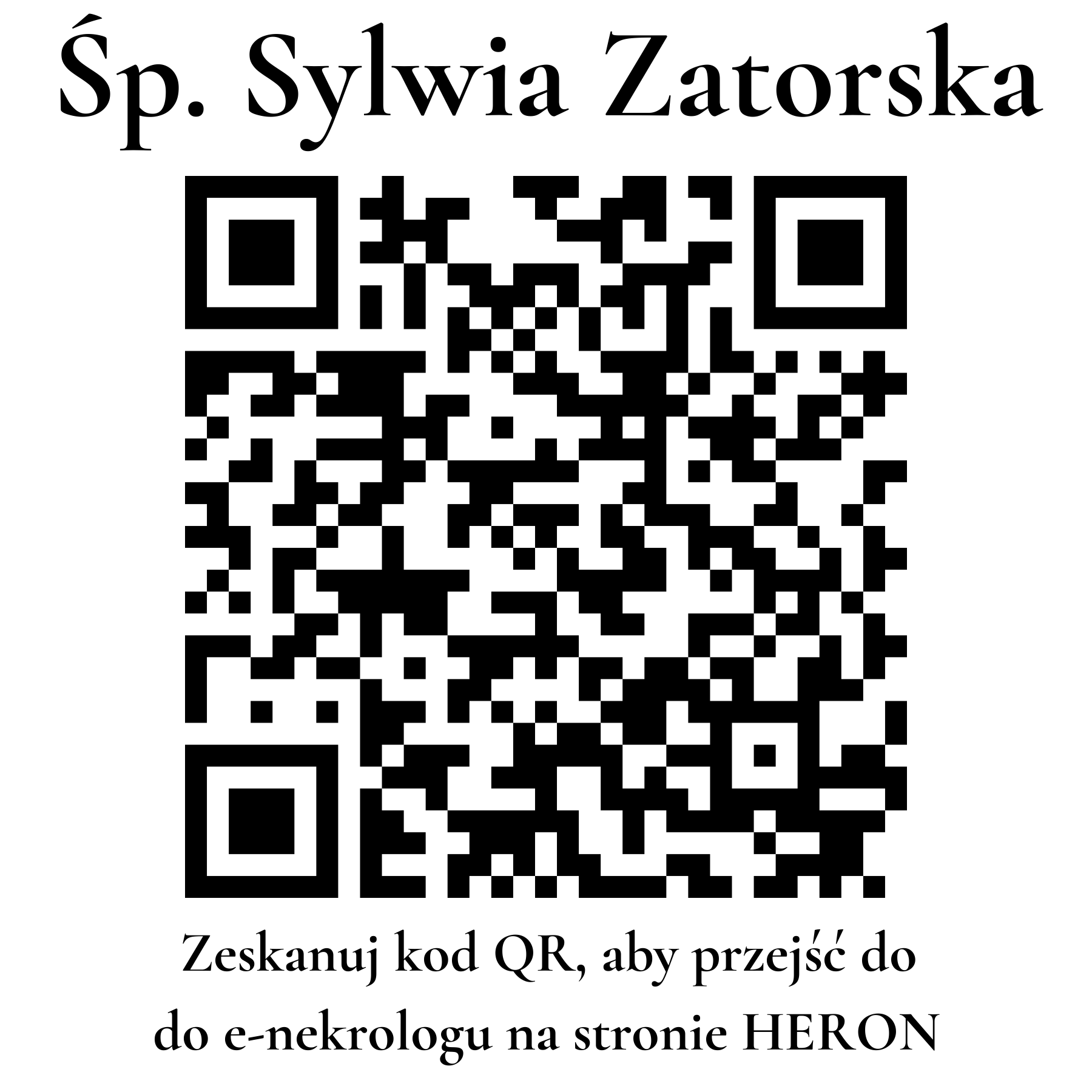 Kod QR do nekrologu Sylwia Zatorska