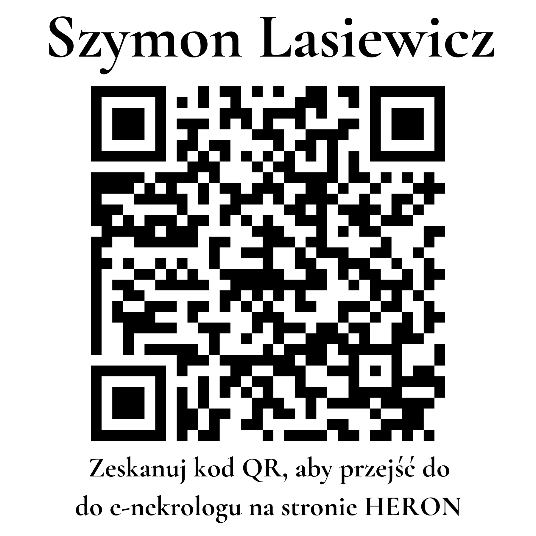 Kod QR do nekrologu Szymon Lasiewicz