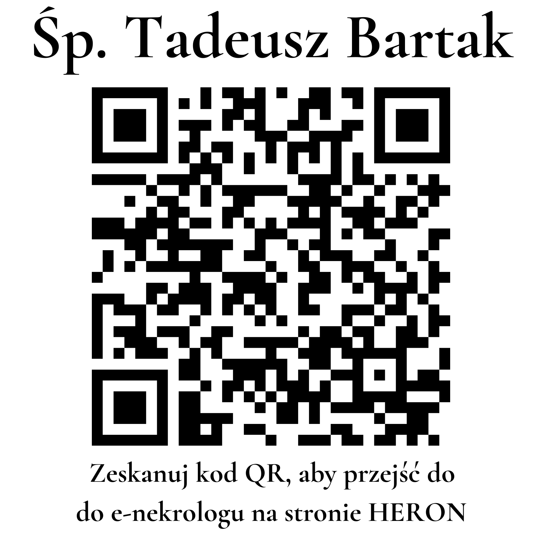 Kod QR do nekrologu Tadeusz Bartak