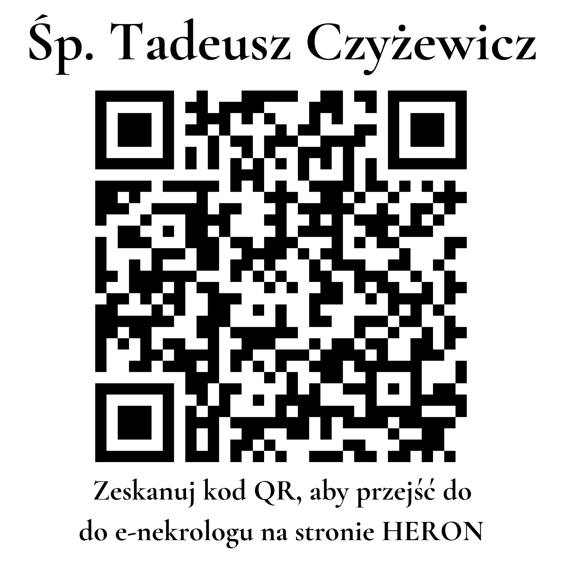 Kod QR do nekrologu Tadeusz Czyżewicz