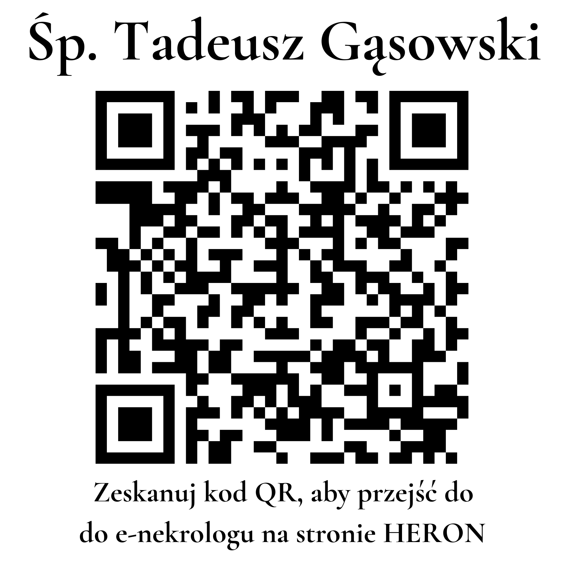 Kod QR do nekrologu Tadeusz Gąsowski Kod QR do nekrologu Tadeusz Gąsowski