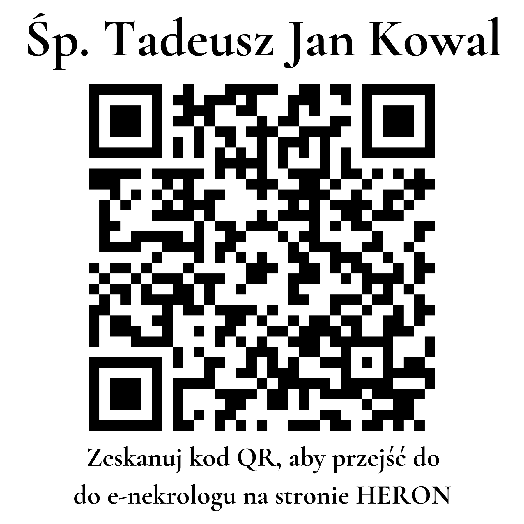 Kod QR do nekrologu Tadeusz Jan Kowal