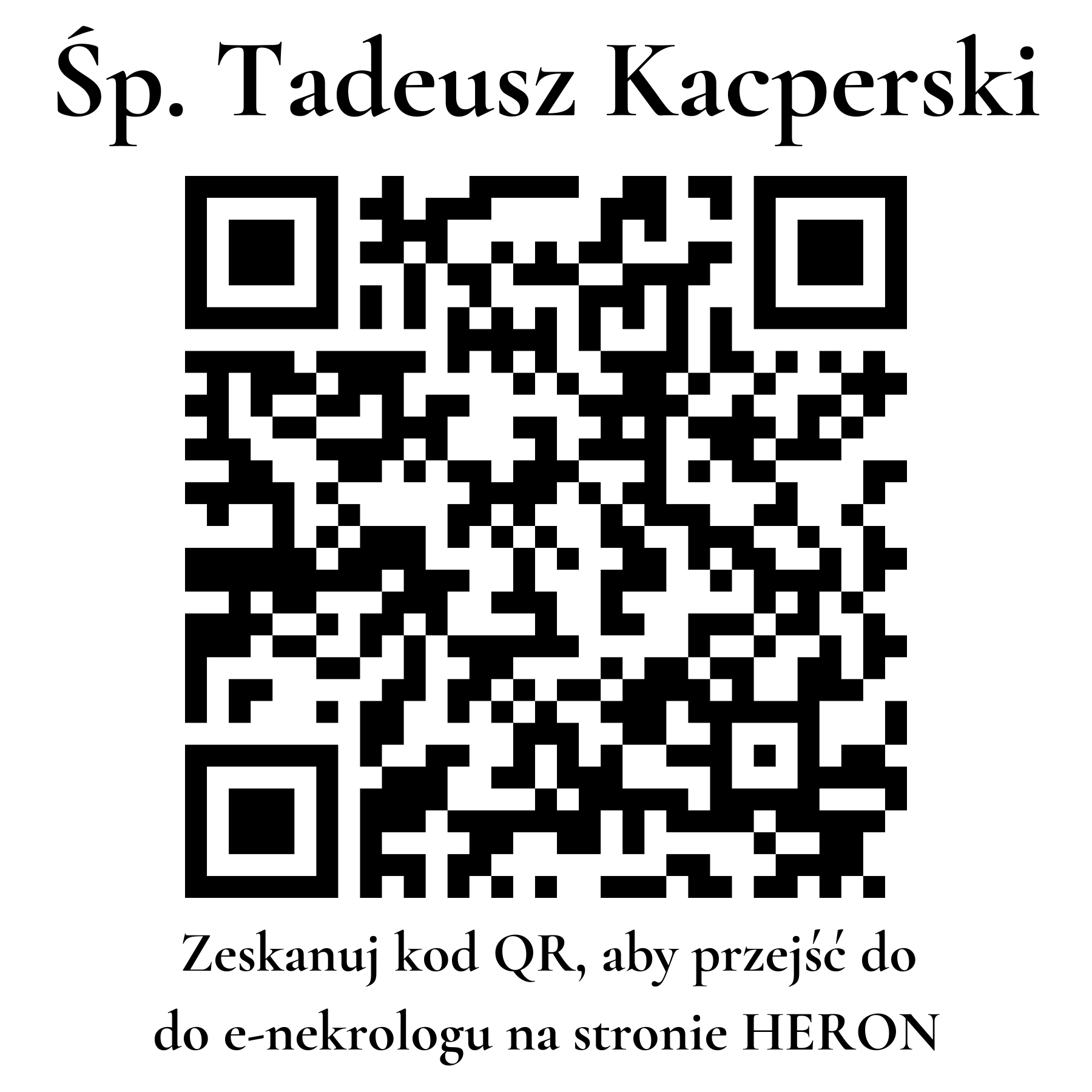 Kod QR do nekrologu Tadeusz Kacperski Kod QR do nekrologu Tadeusz Kacperski