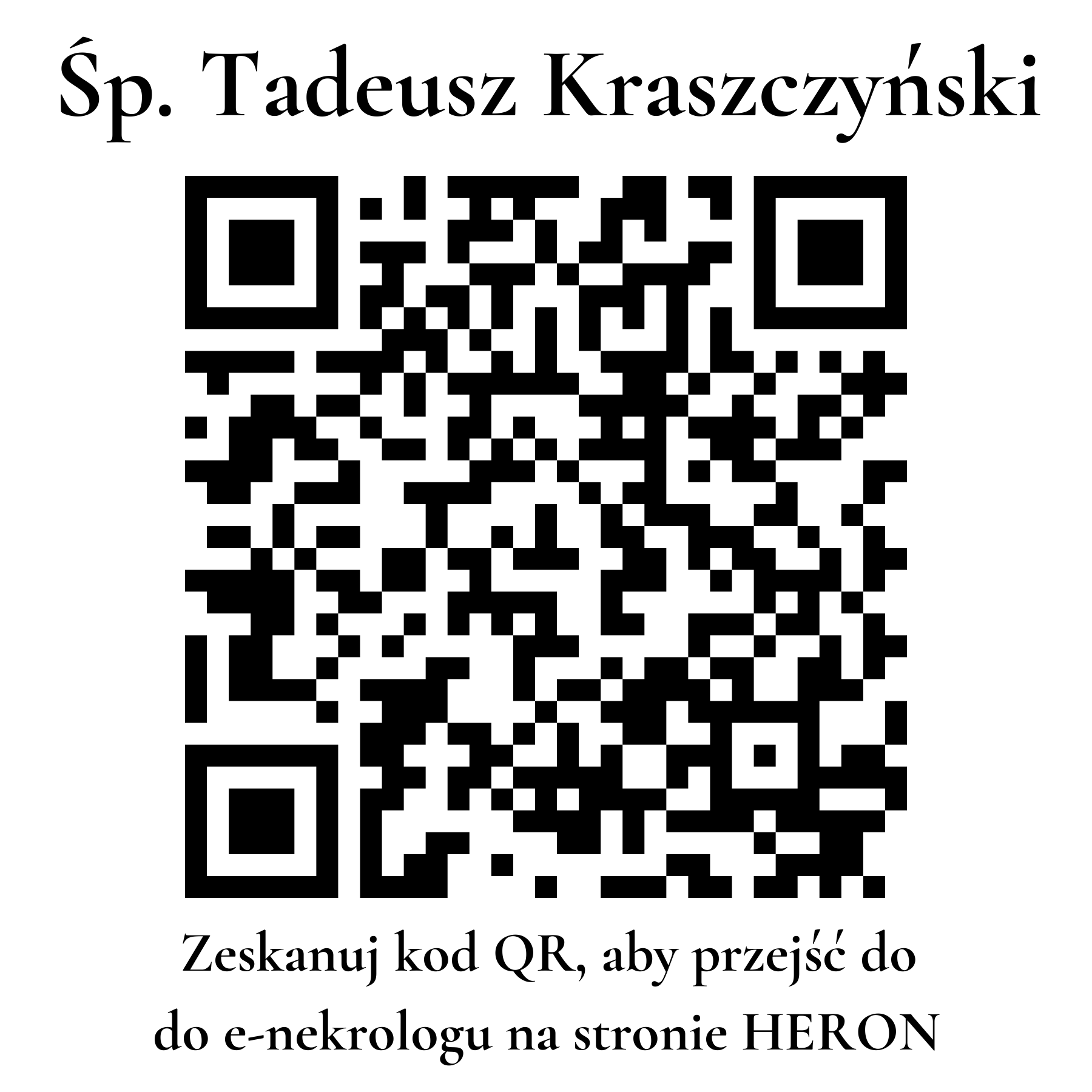 Kod QR do nekrologu Tadeusz Kraszczyński