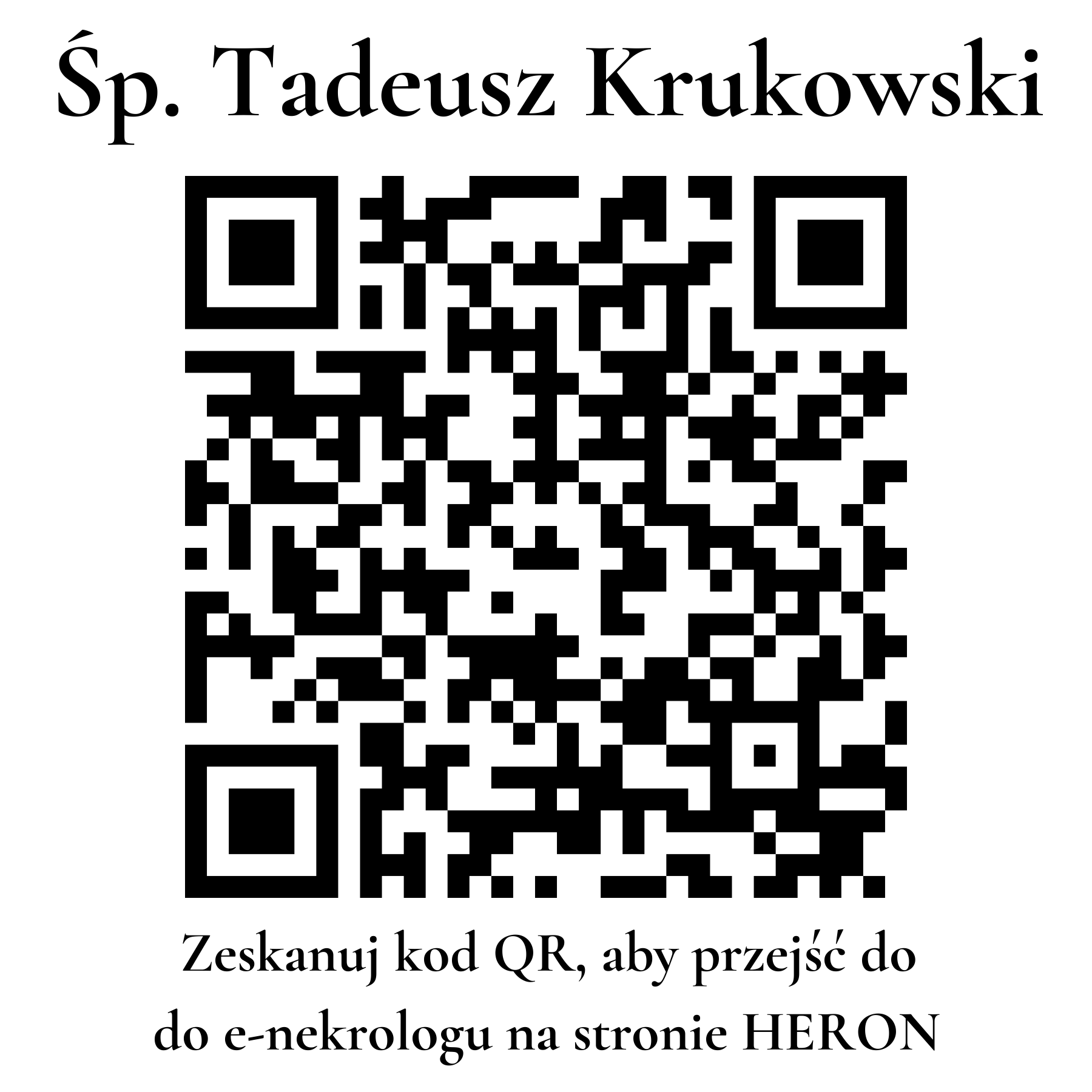 Kod QR do nekrologu Tadeusz Krukowski Kod QR do nekrologu Tadeusz Krukowski