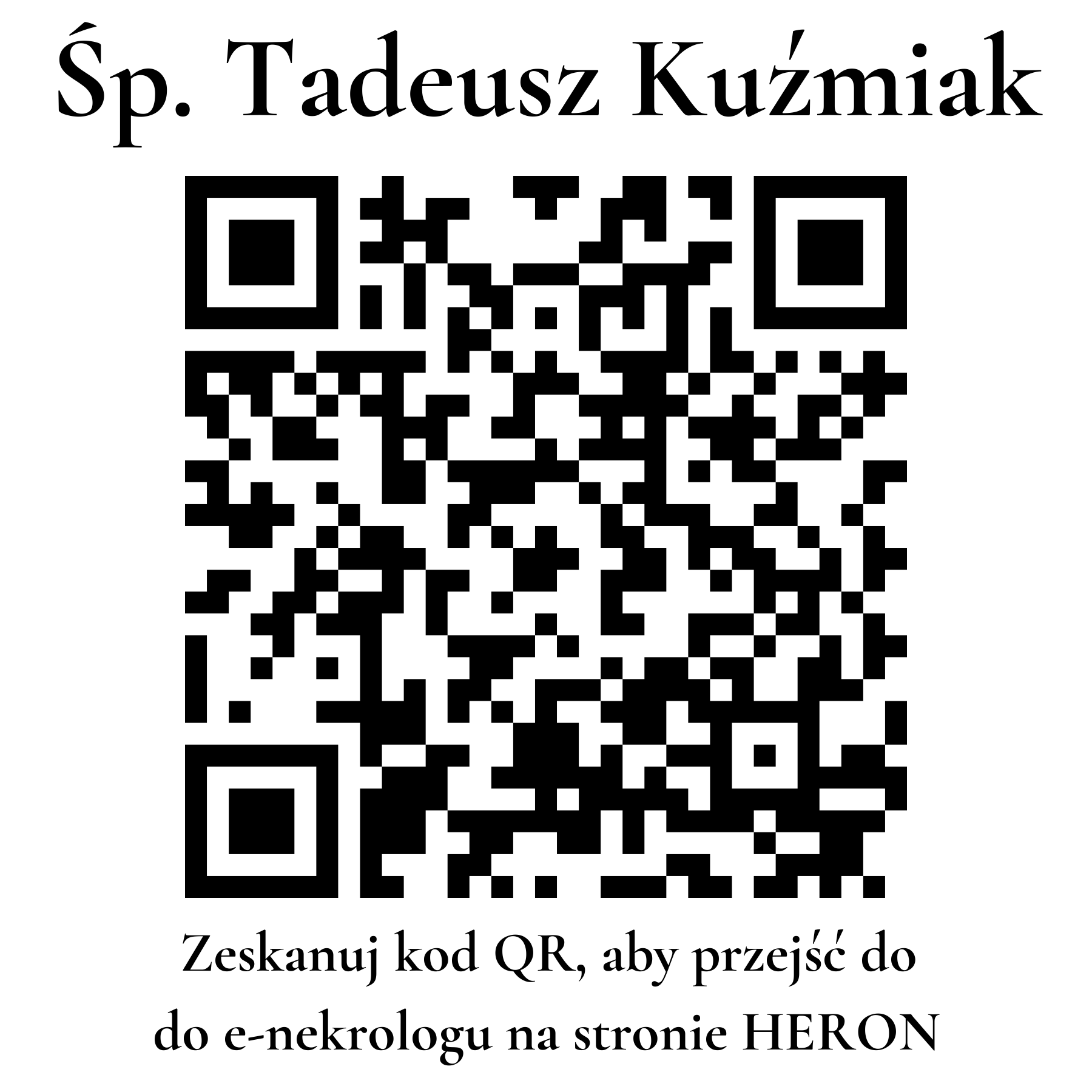 Kod QR do nekrologu Tadeusz Kuźmiak