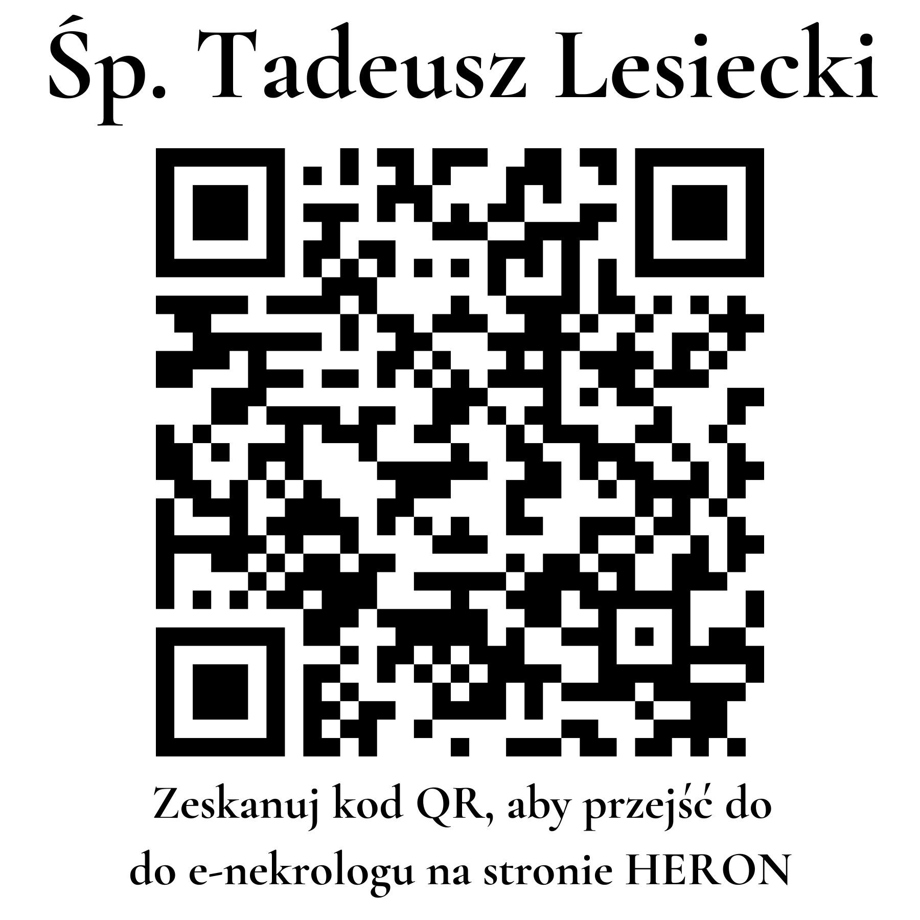 Kod QR do nekrologu Tadeusz Lesiecki