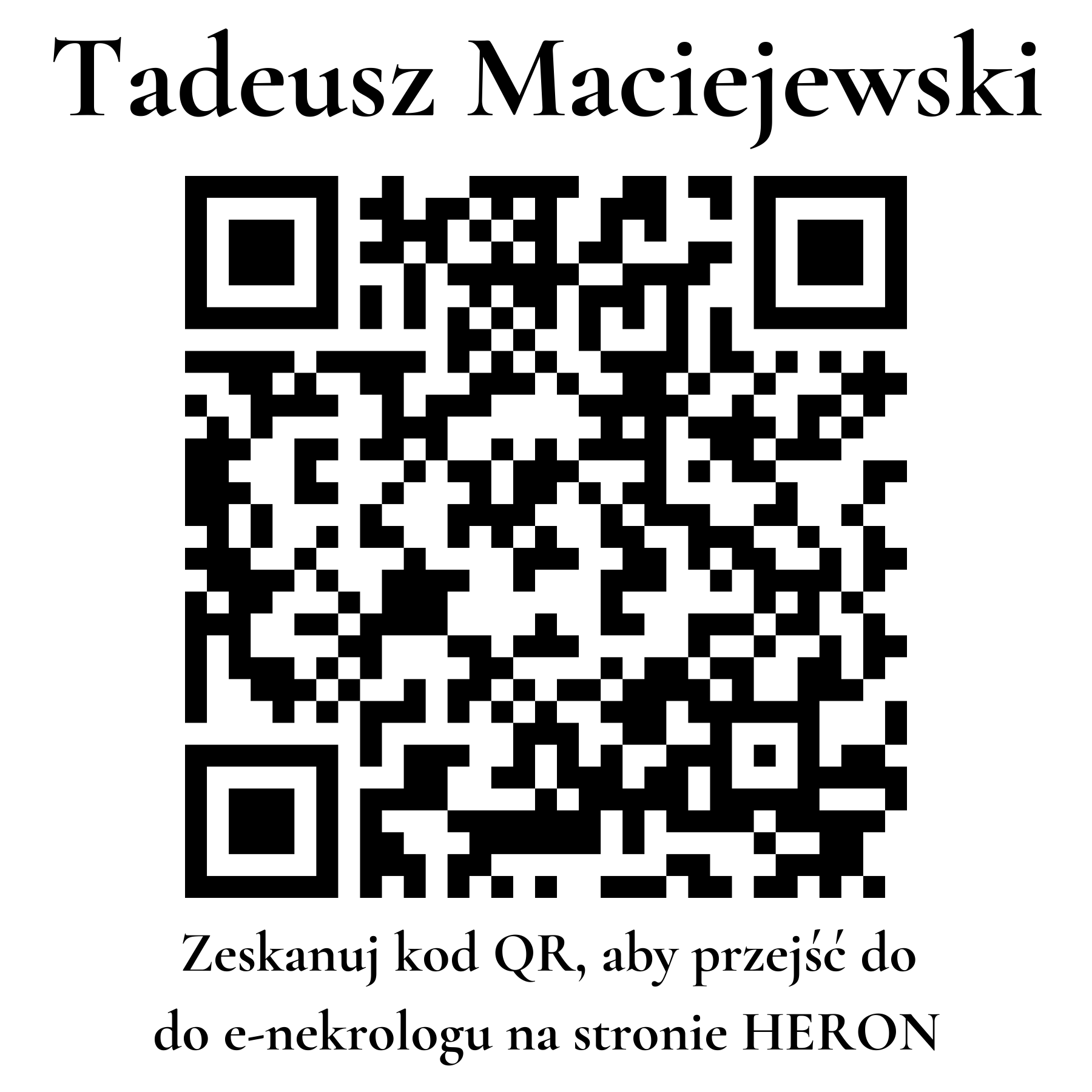 Kod QR do nekrologu Tadeusz Maciejewski