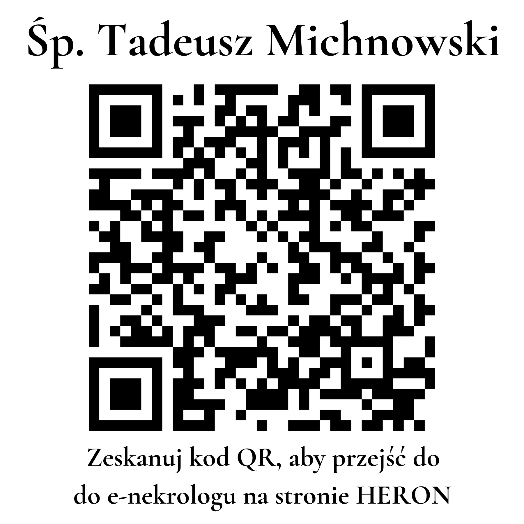 Kod QR do nekrologu Tadeusz Michnowski Kod QR do nekrologu Tadeusz Michnowski