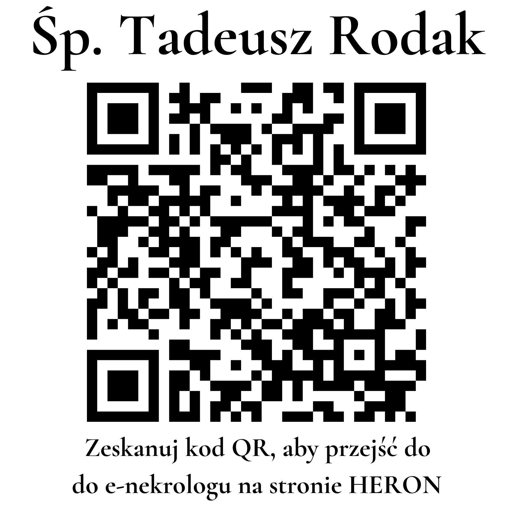 Kod QR do nekrologu Tadeusz Rodak Kod QR do nekrologu Tadeusz Rodak