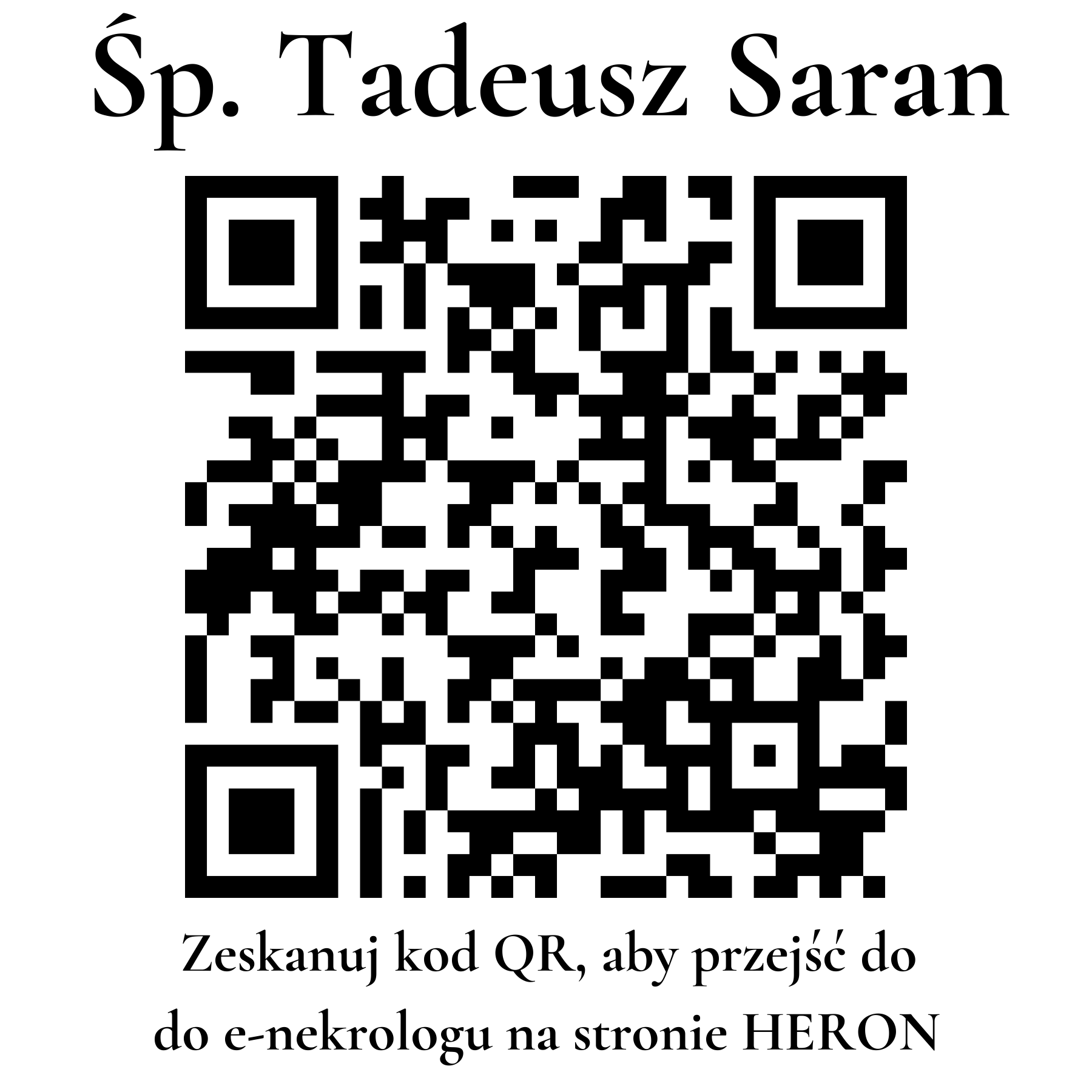 Kod QR do nekrologu Tadeusz Saran