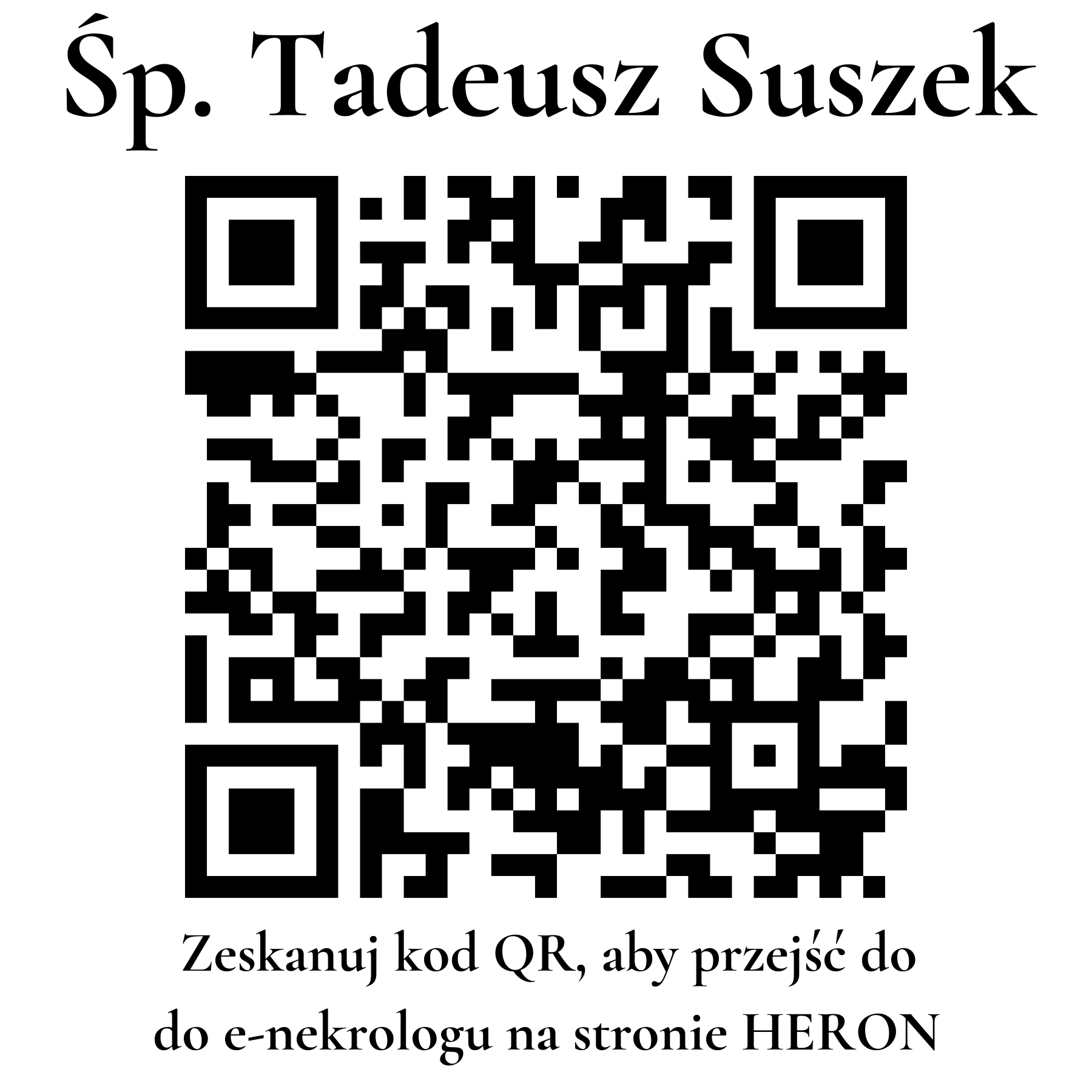 Kod QR do nekrologu Tadeusz Suszek
