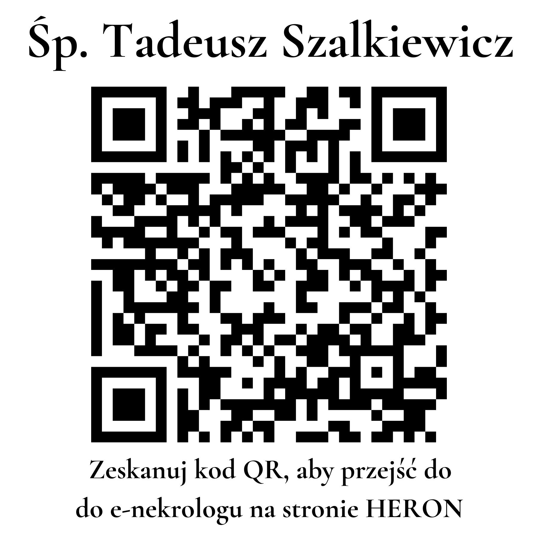 Kod QR do nekrologu Tadeusz Szalkiewicz