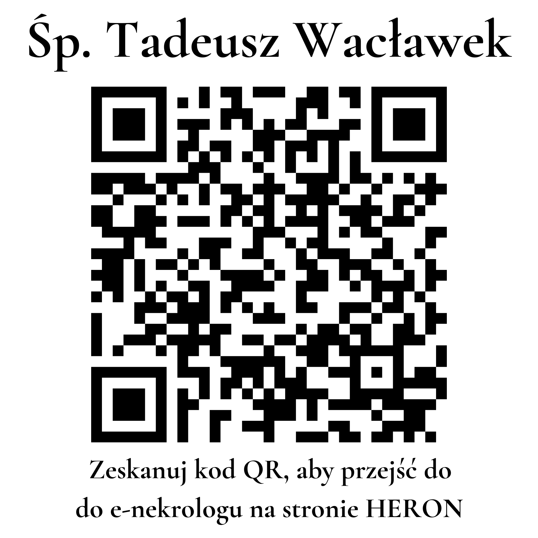 Kod QR do nekrologu Tadeusz Wacławek