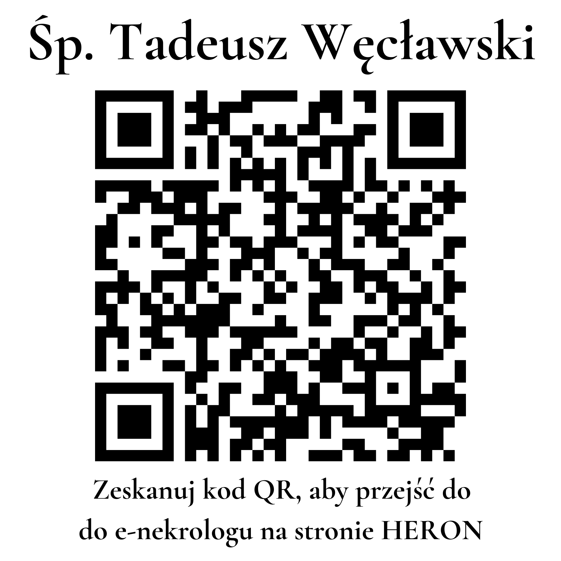 Kod QR do nekrologu Tadeusz Węcławski