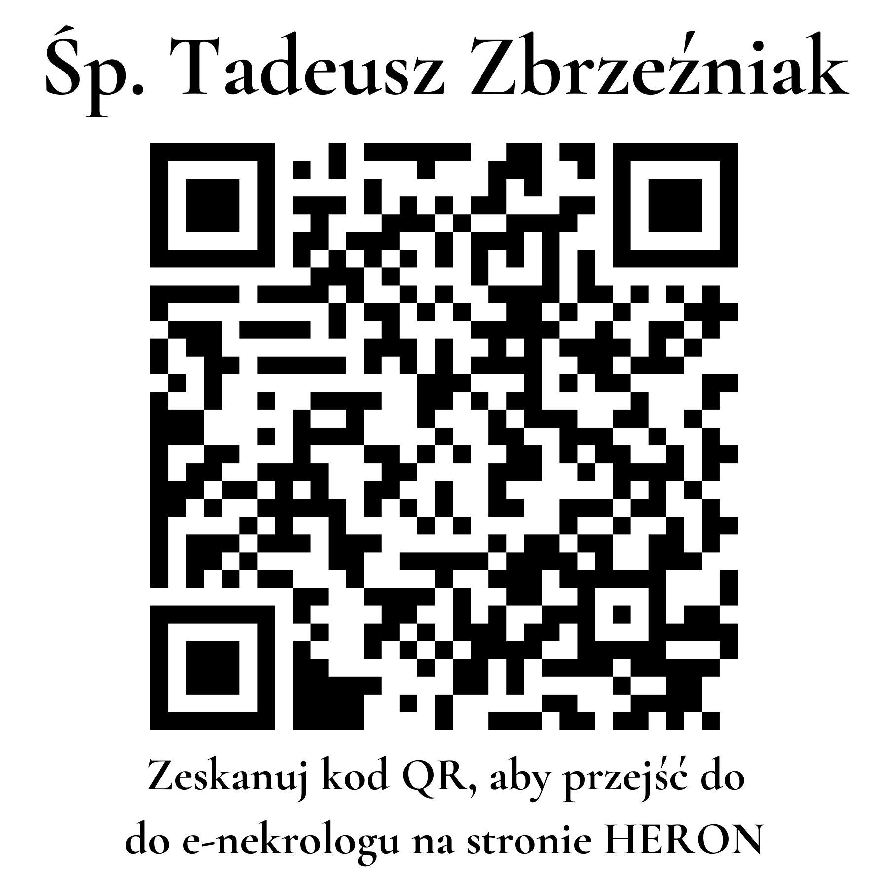 Kod QR do nekrologu Tadeusz Zbrzeźniak Kod QR do nekrologu Tadeusz Zbrzeźniak