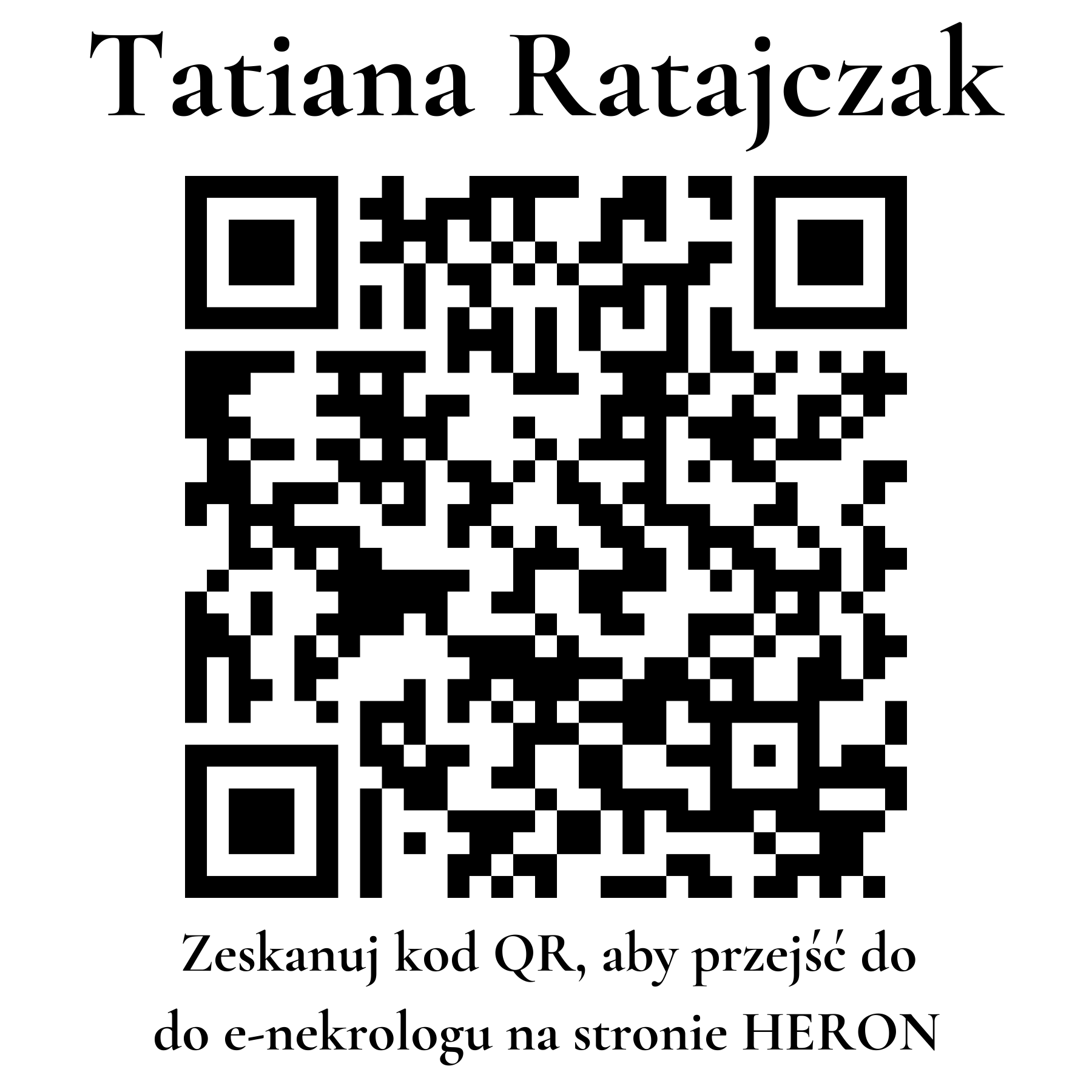 Kod QR do nekrologu Tatiana Ratajczak