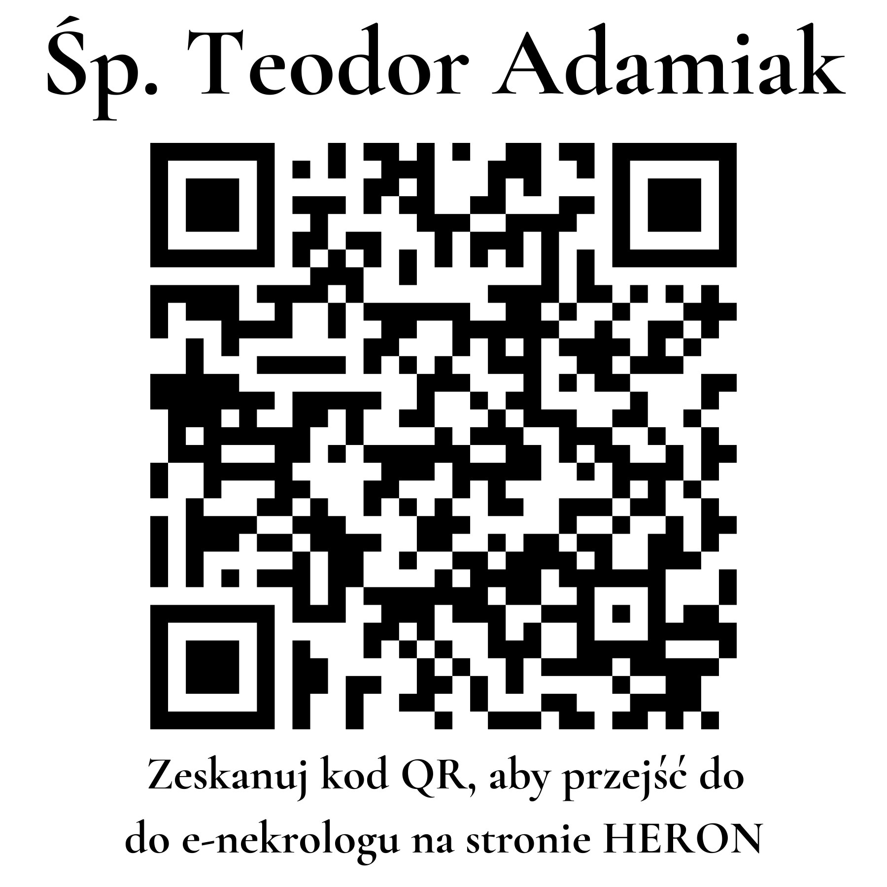 Kod QR do nekrologu Teodor Adamiak