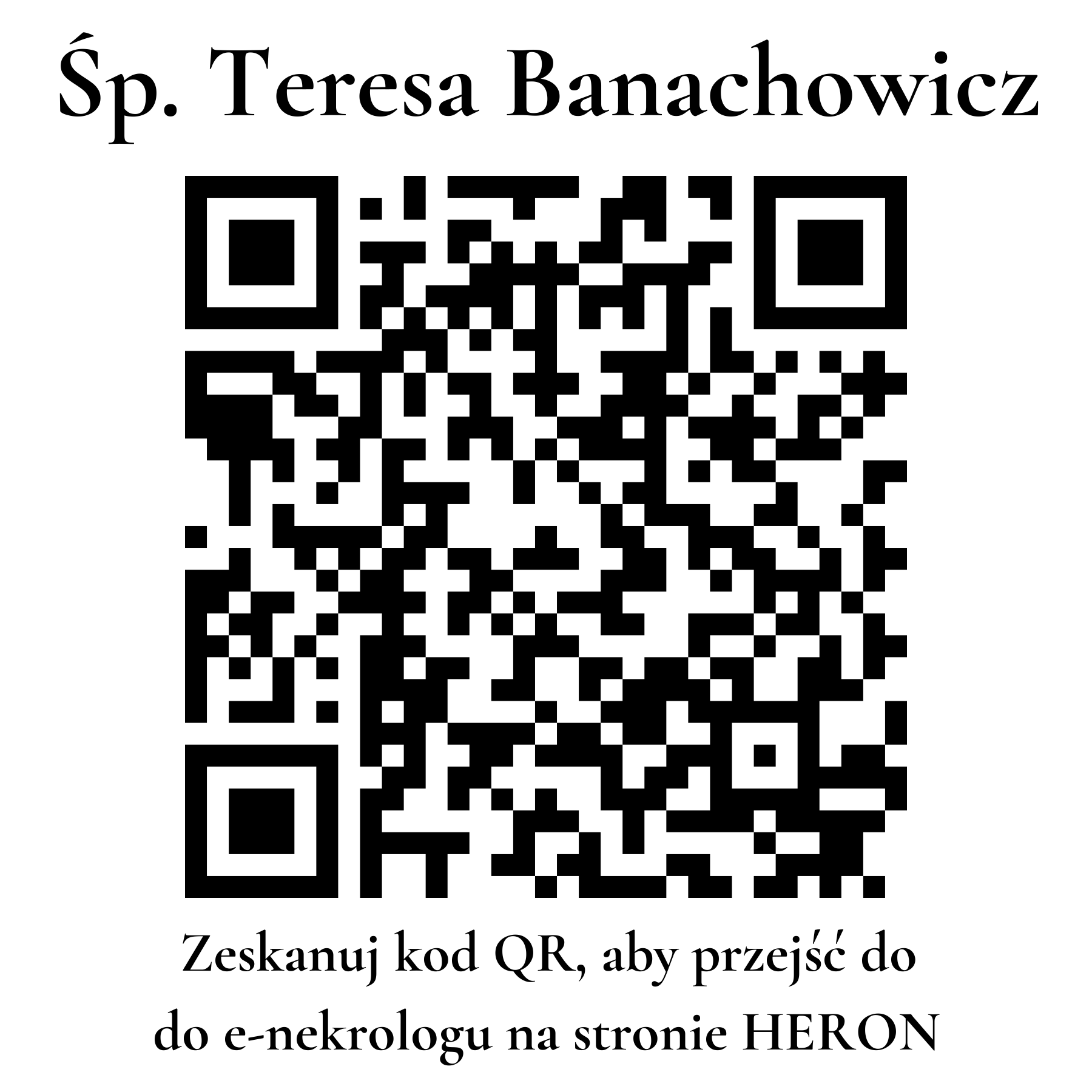 Kod QR do nekrologu Teresa Banachowicz