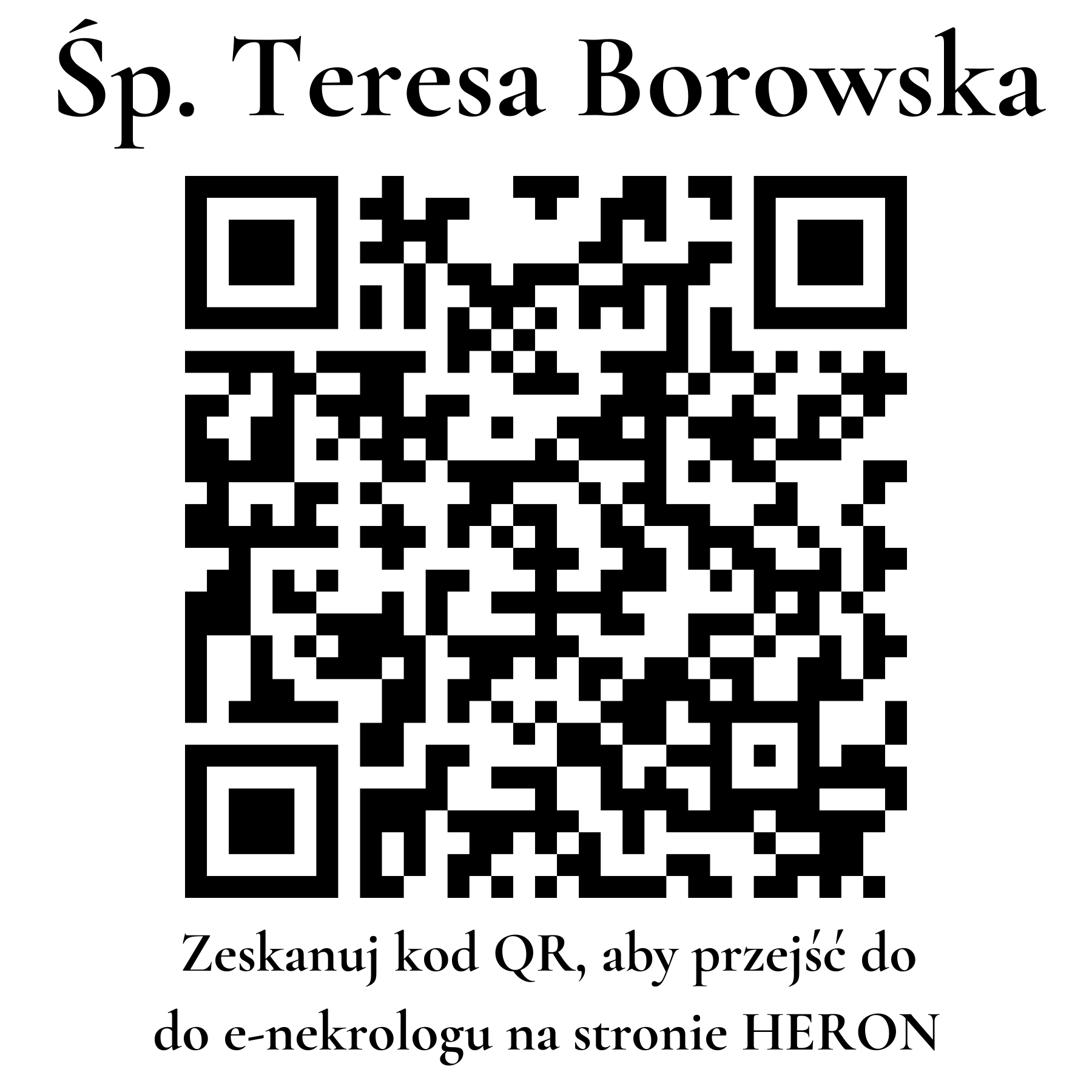 Kod QR do nekrologu Teresa Borowska