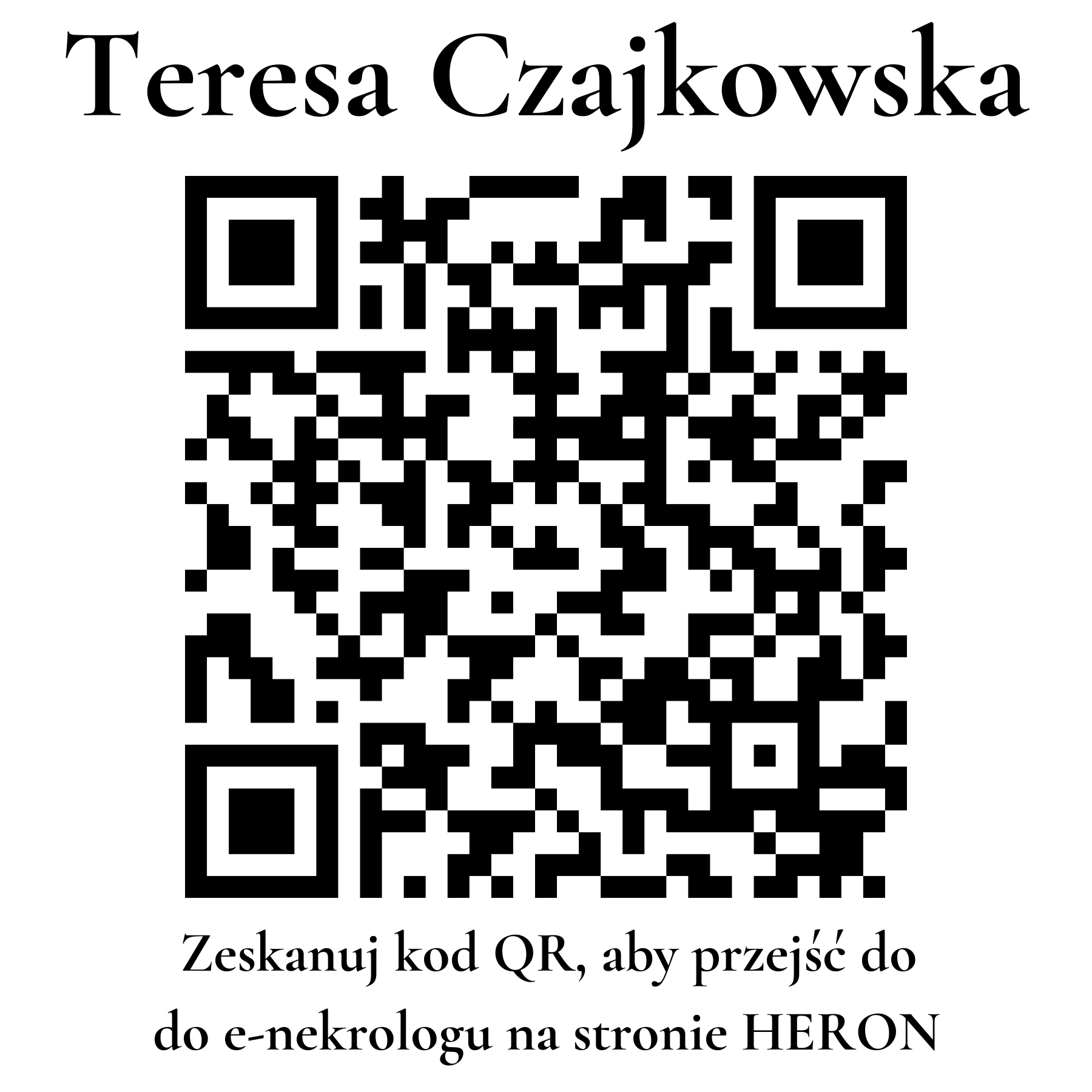 Kod QR do nekrologu Teresa Czajkowska