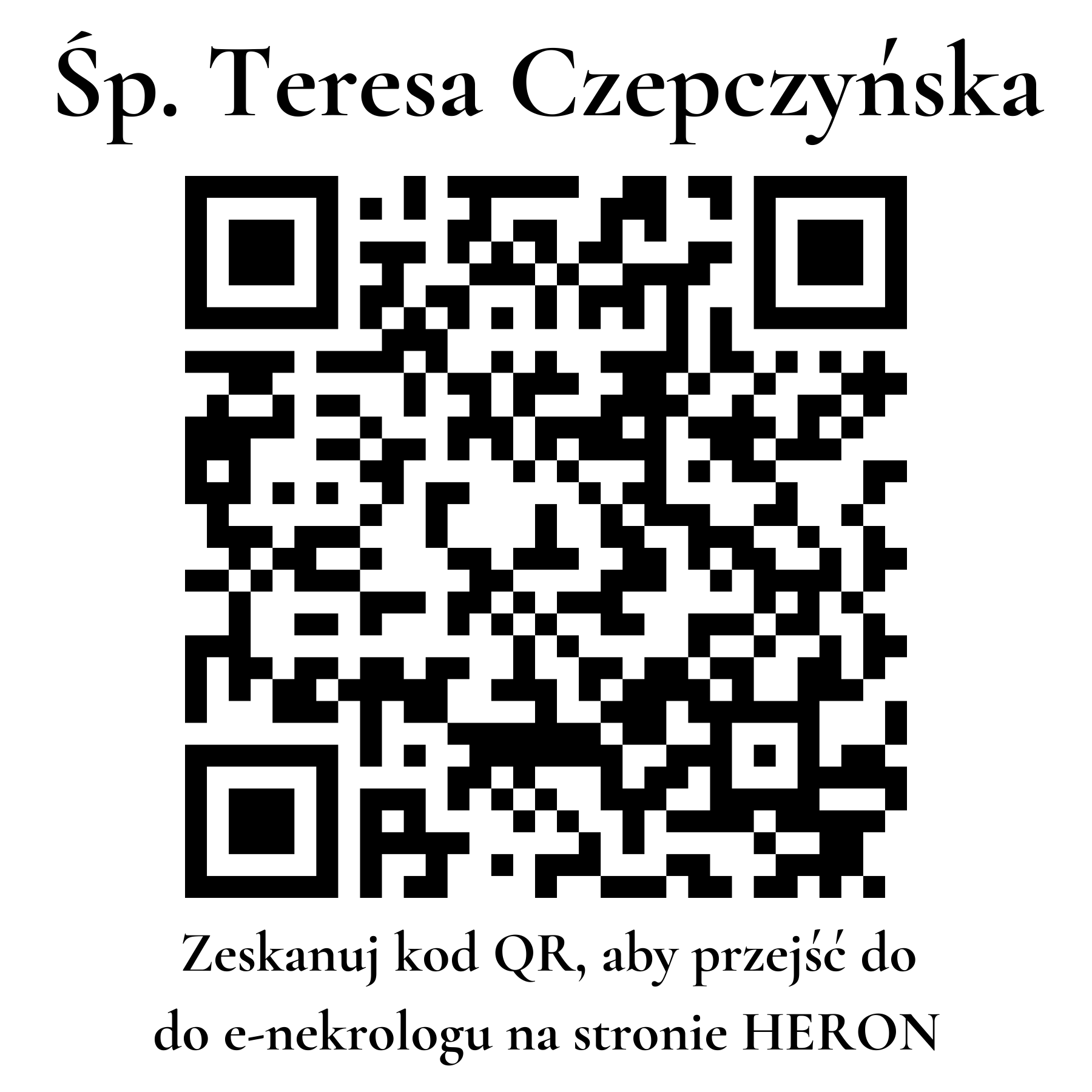 Kod QR do nekrologu Teresa Czepczyńska