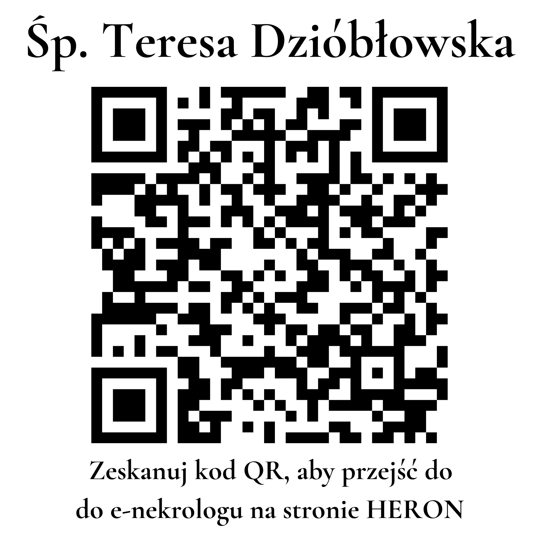 Kod QR do nekrologu Teresa Dzióbłowska