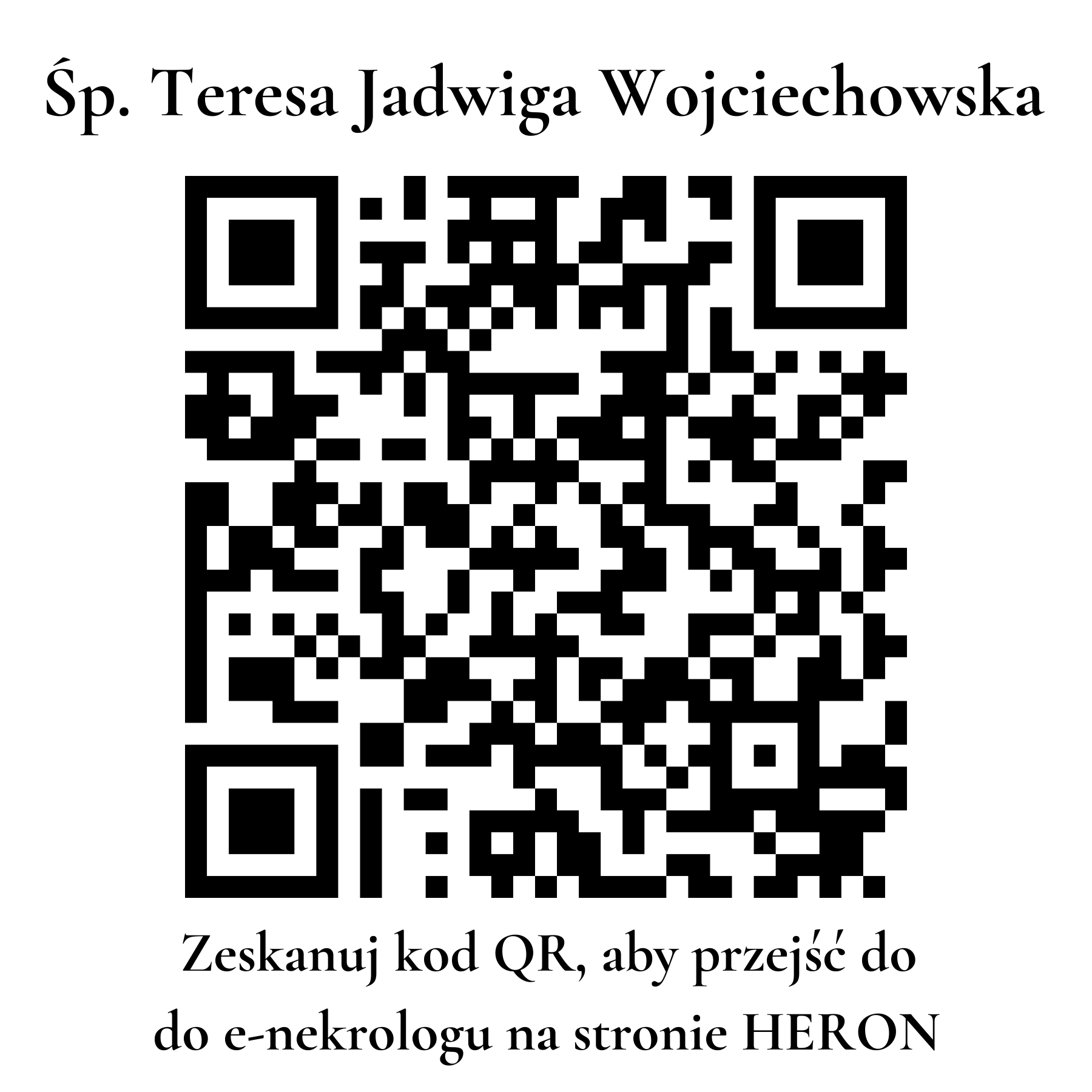 Kod QR do nekrologu Teresa Jadwiga Wojciechowska