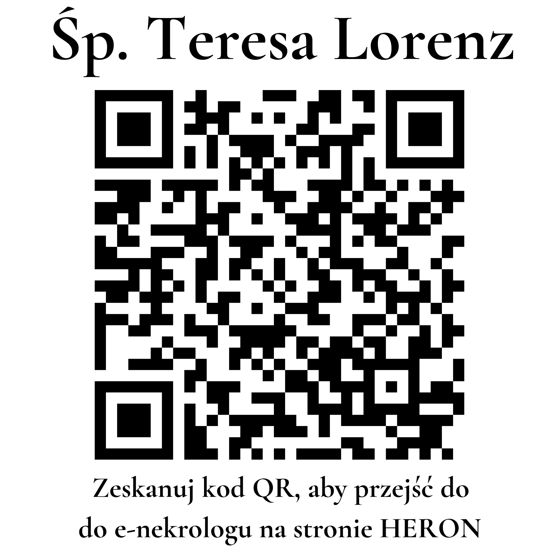 Kod QR do nekrologu Teresa Lorenz Kod QR do nekrologu Teresa Lorenz