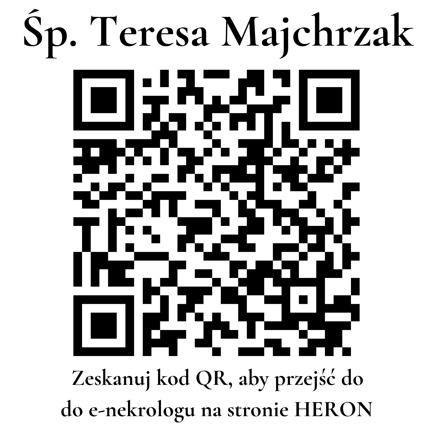 Kod QR do nekrologu Teresa Majchrzak