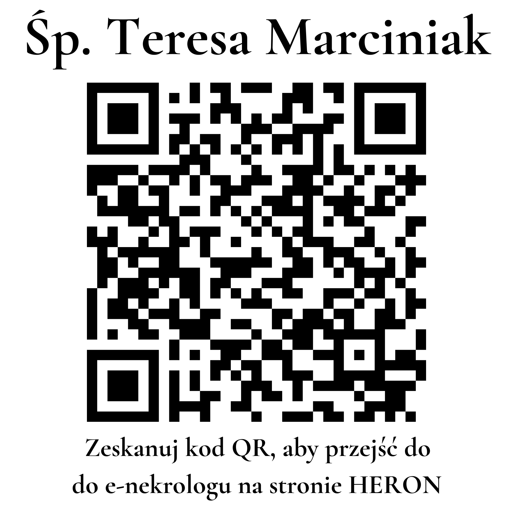 Kod QR do nekrologu Teresa Marciniak