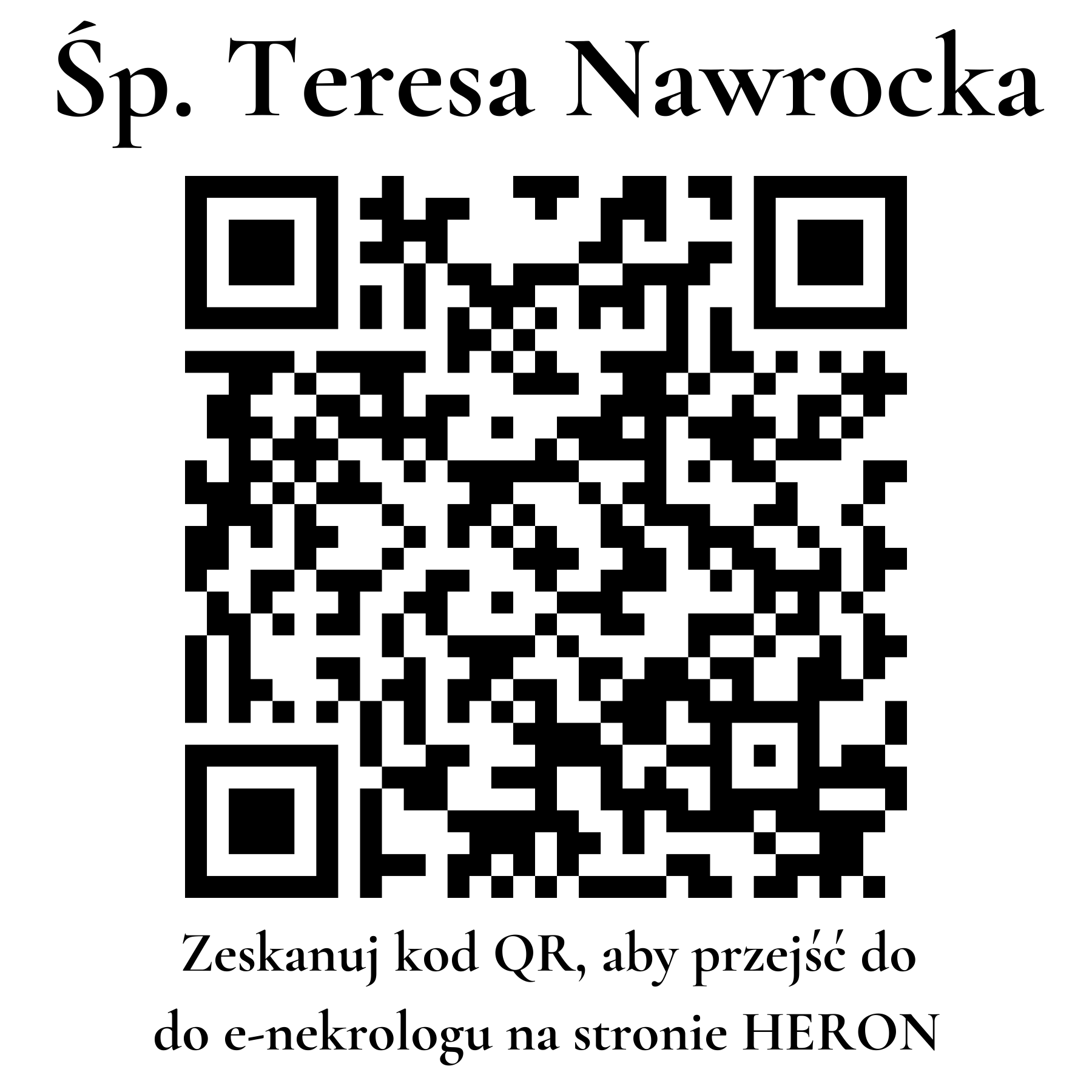Kod QR do nekrologu Teresa Nawrocka Kod QR do nekrologu Teresa Nawrocka