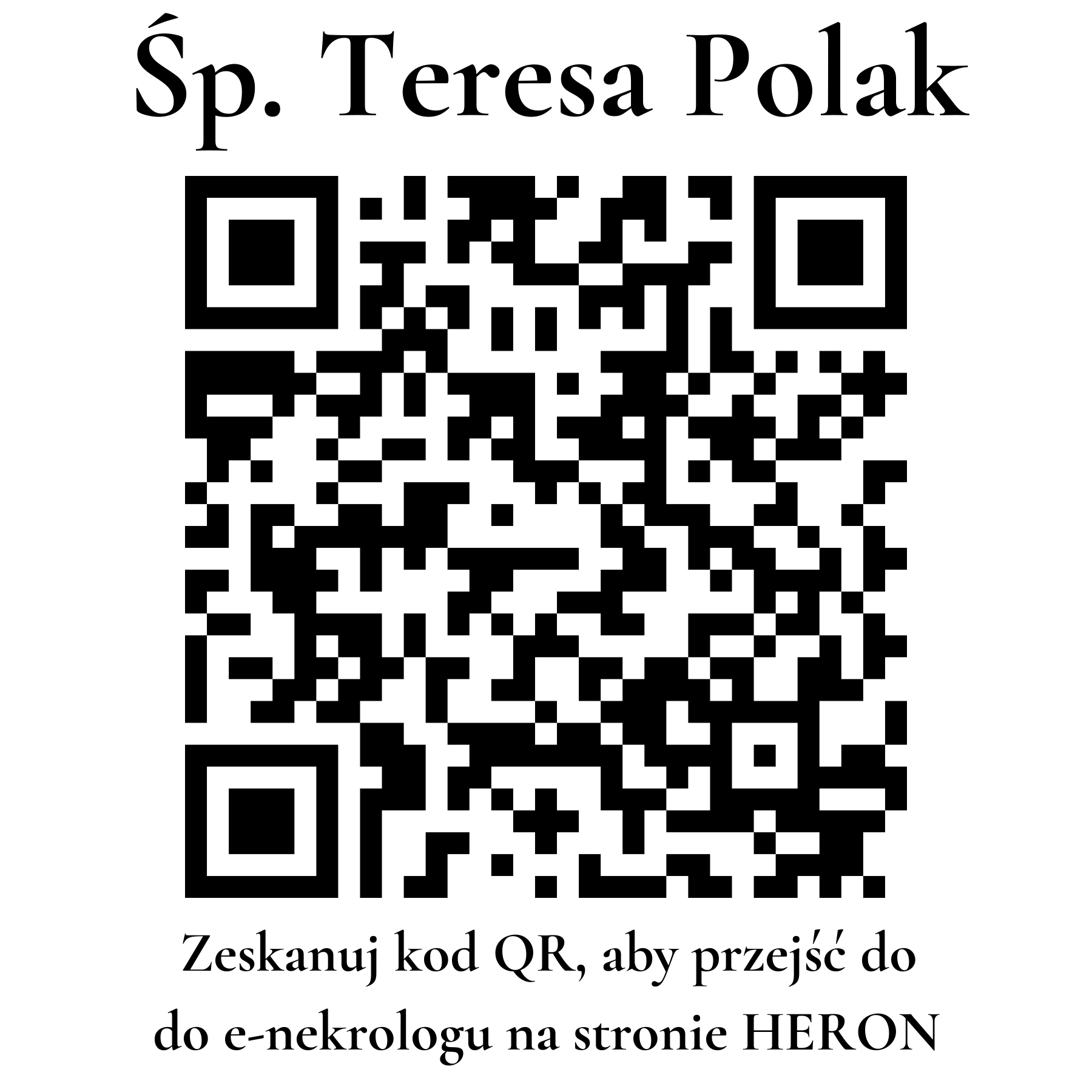 Kod QR do nekrologu Teresa Polak Kod QR do nekrologu Teresa Polak