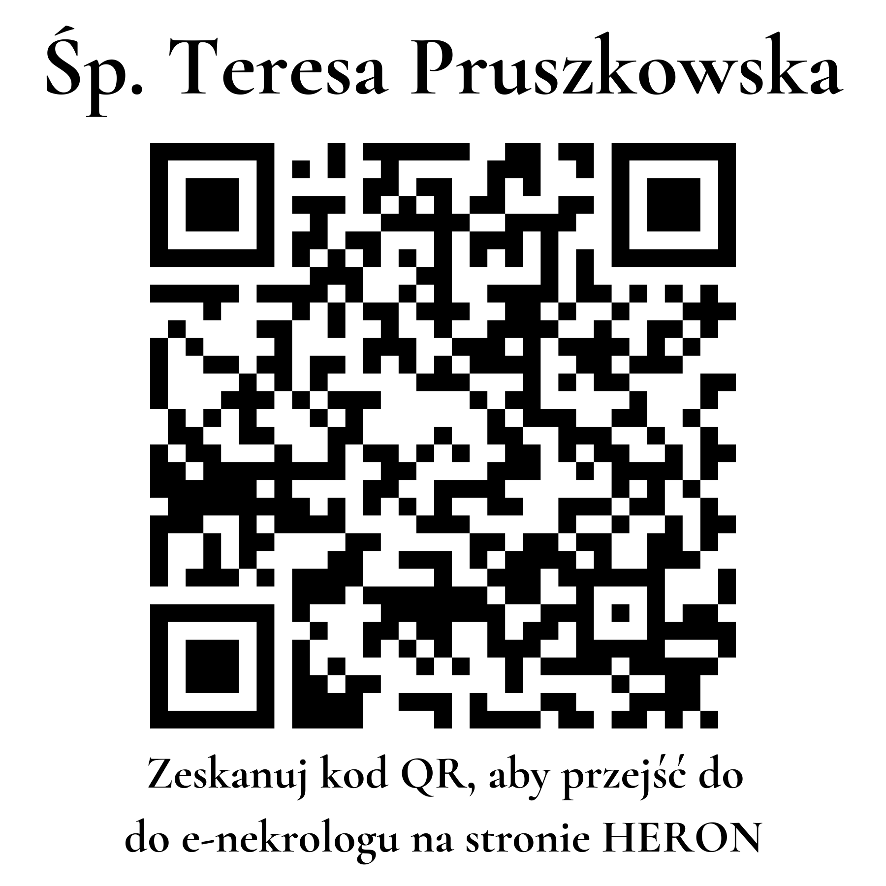 Kod QR do nekrologu Teresa Pruszkowska