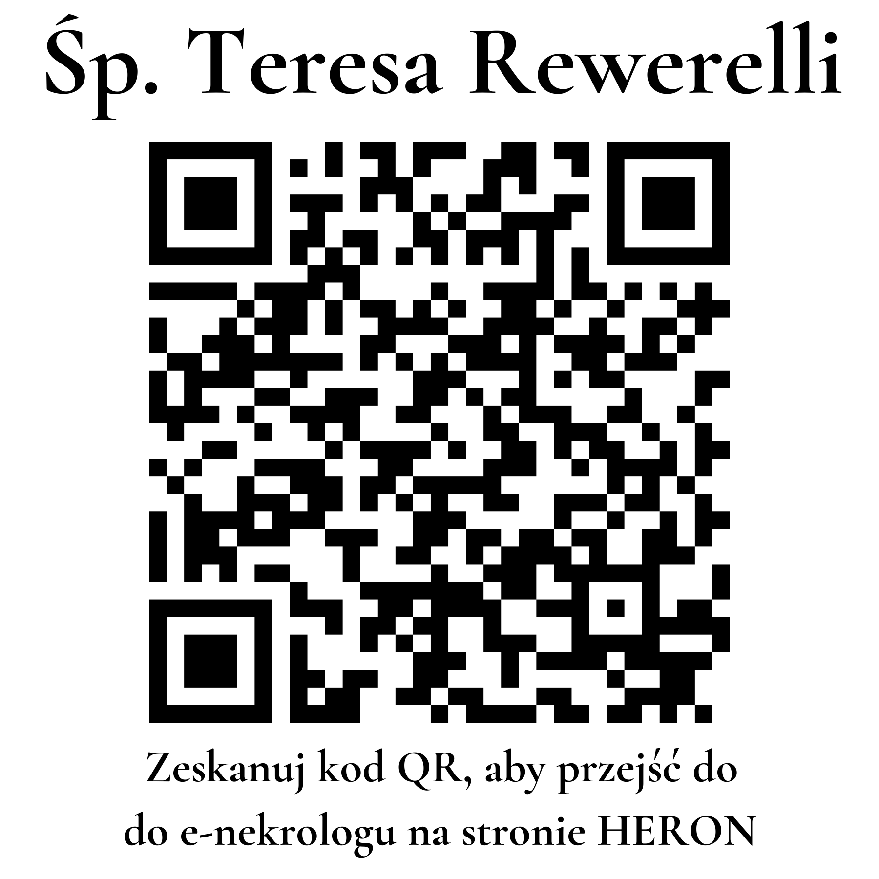 Kod QR do nekrologu Teresa Rewerelli Kod QR do nekrologu Teresa Rewerelli