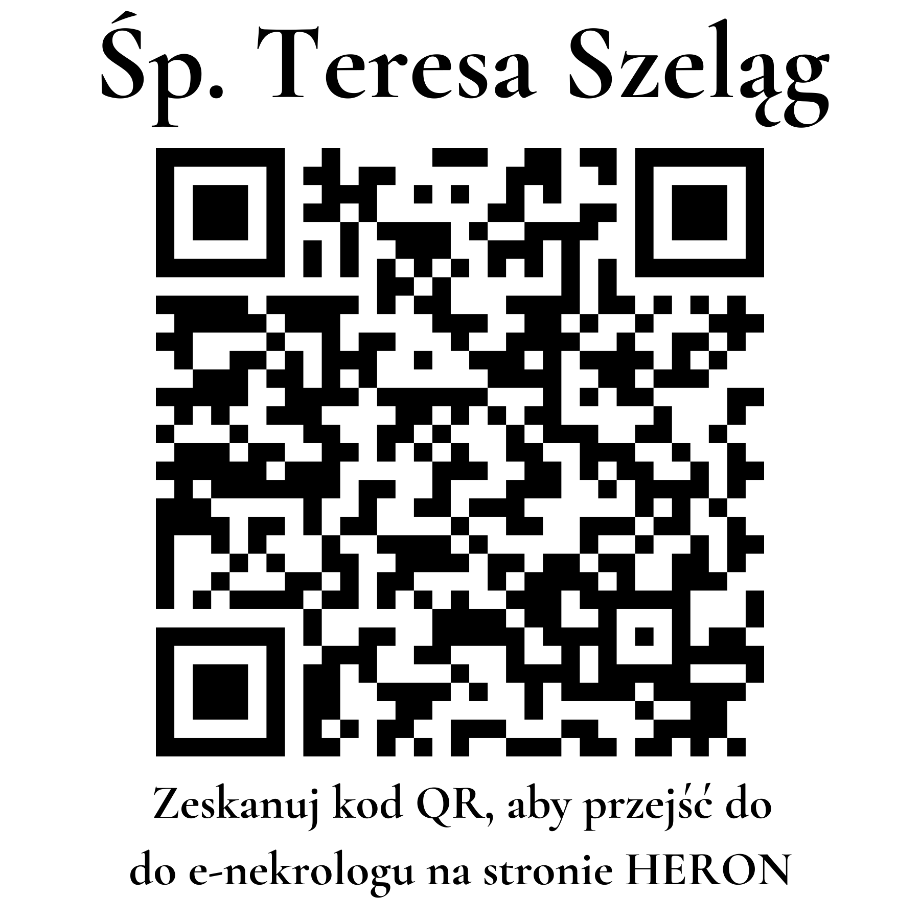 Kod QR do nekrologu Teresa Szeląg