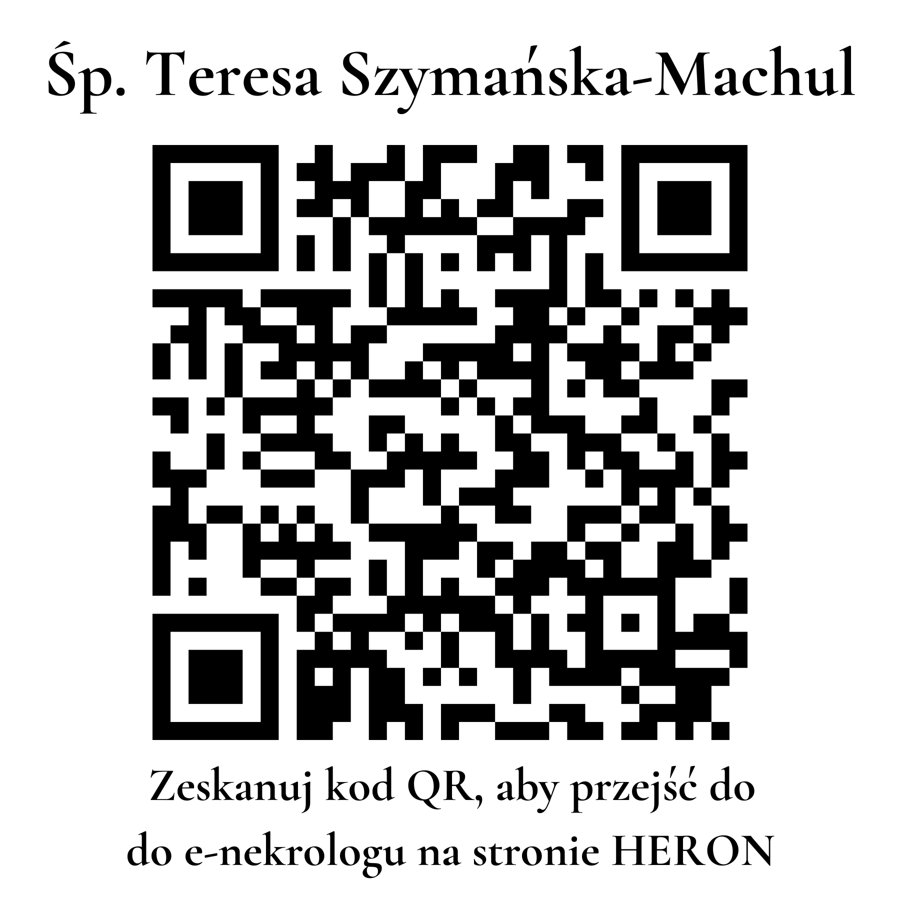 Kod QR do nekrologu Teresa Szymańska-Machul Kod QR do nekrologu Teresa Szymańska-Machul