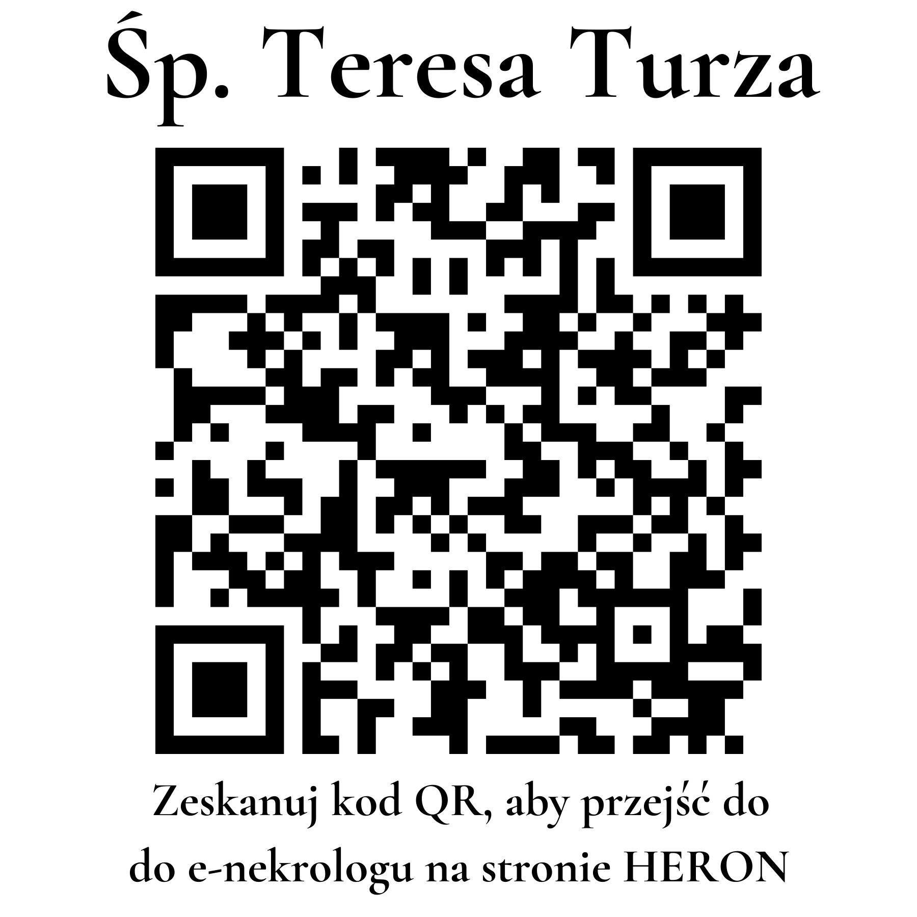 Kod QR do nekrologu Teresa Turza