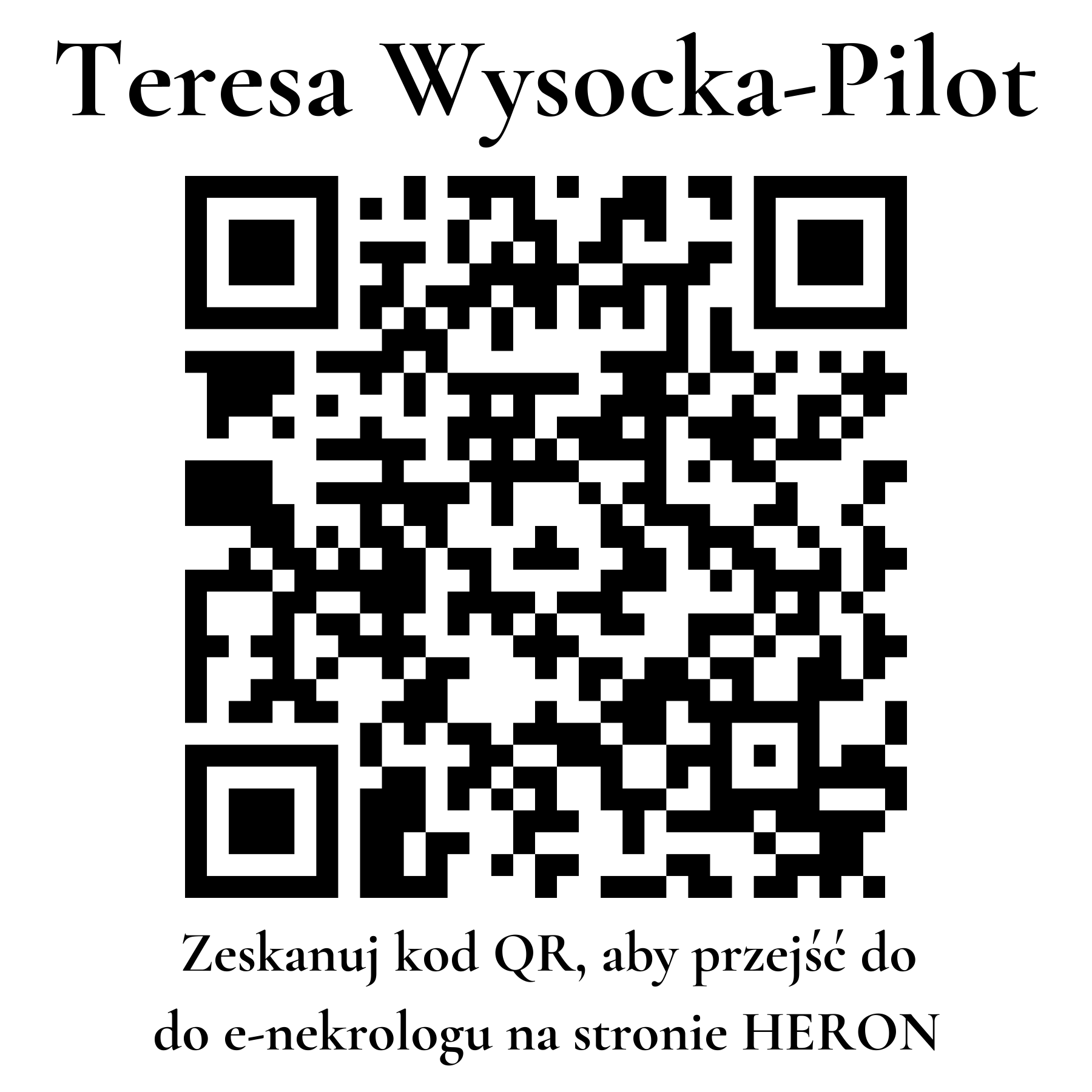 Kod QR do nekrologu Teresa Wysocka-Pilot
