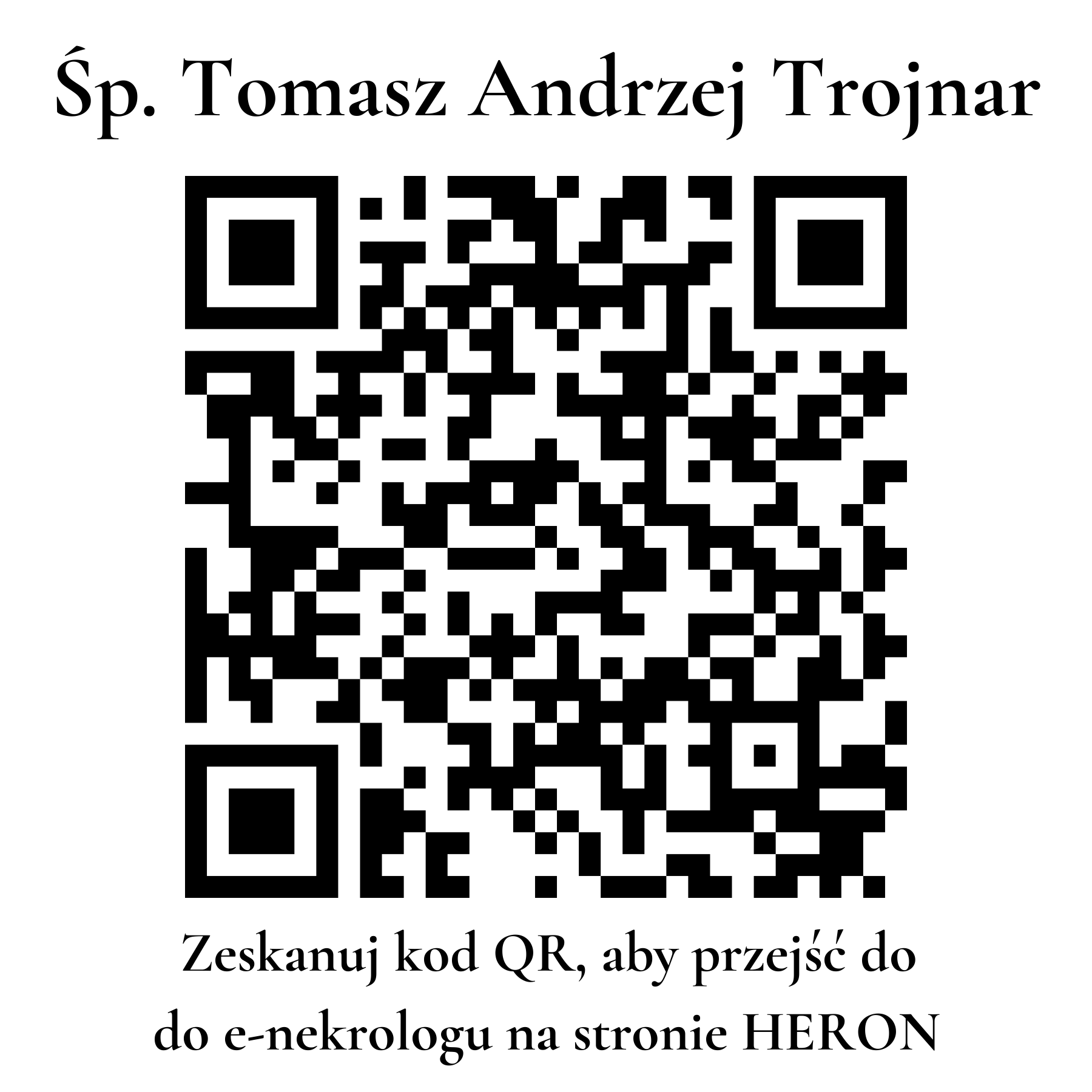 Kod QR do nekrologu Tomasz Andrzej Trojnar