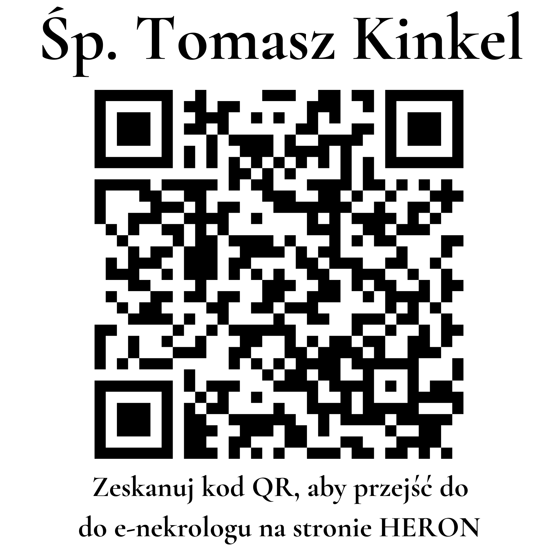 Kod QR do nekrologu Tomasz Kinkel