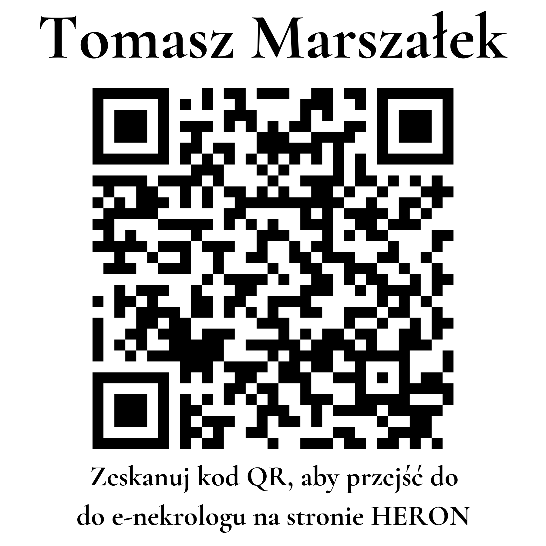Kod QR do nekrologu Tomasz Marszałek